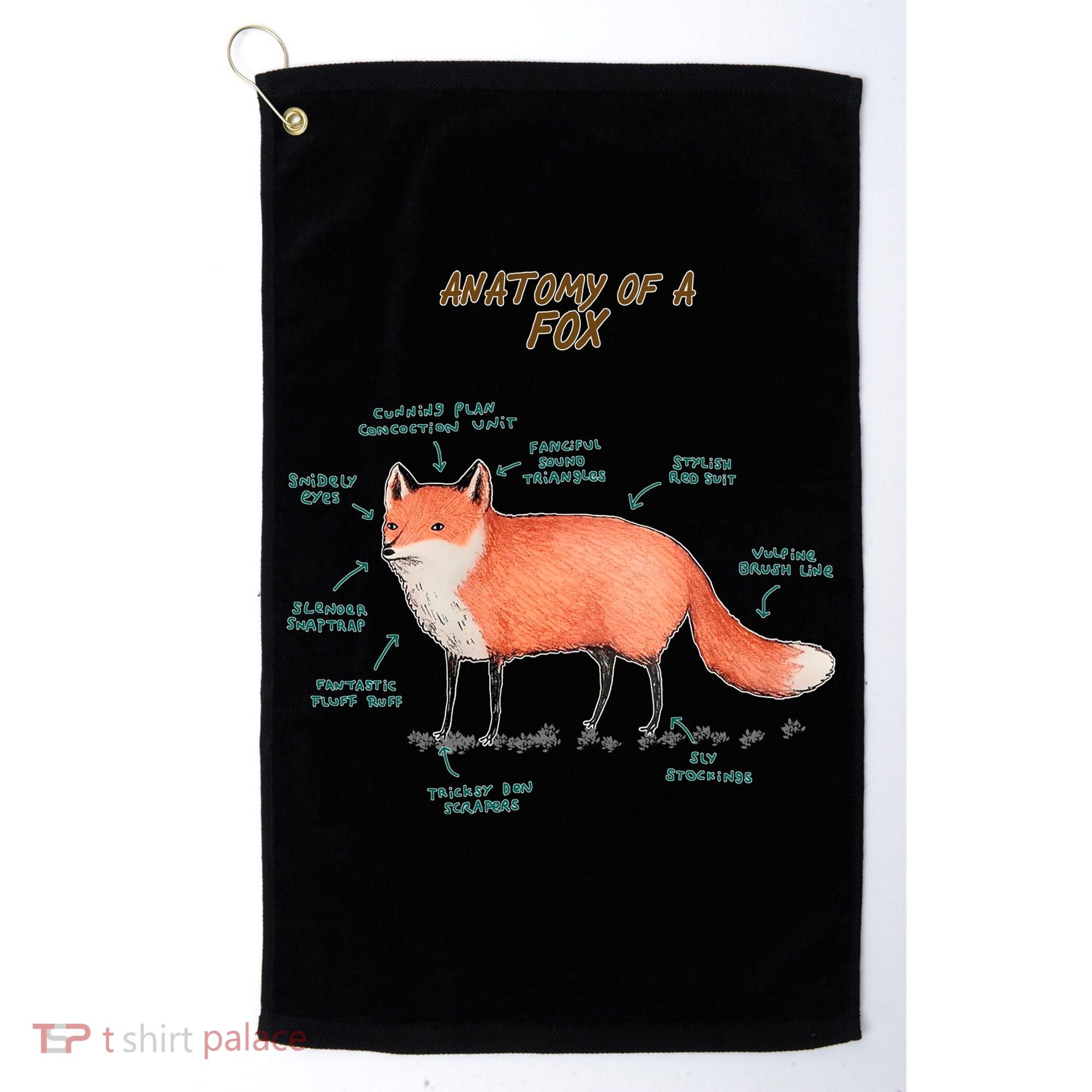 Anatomy Of A Fox Funny Cute Golf Towel