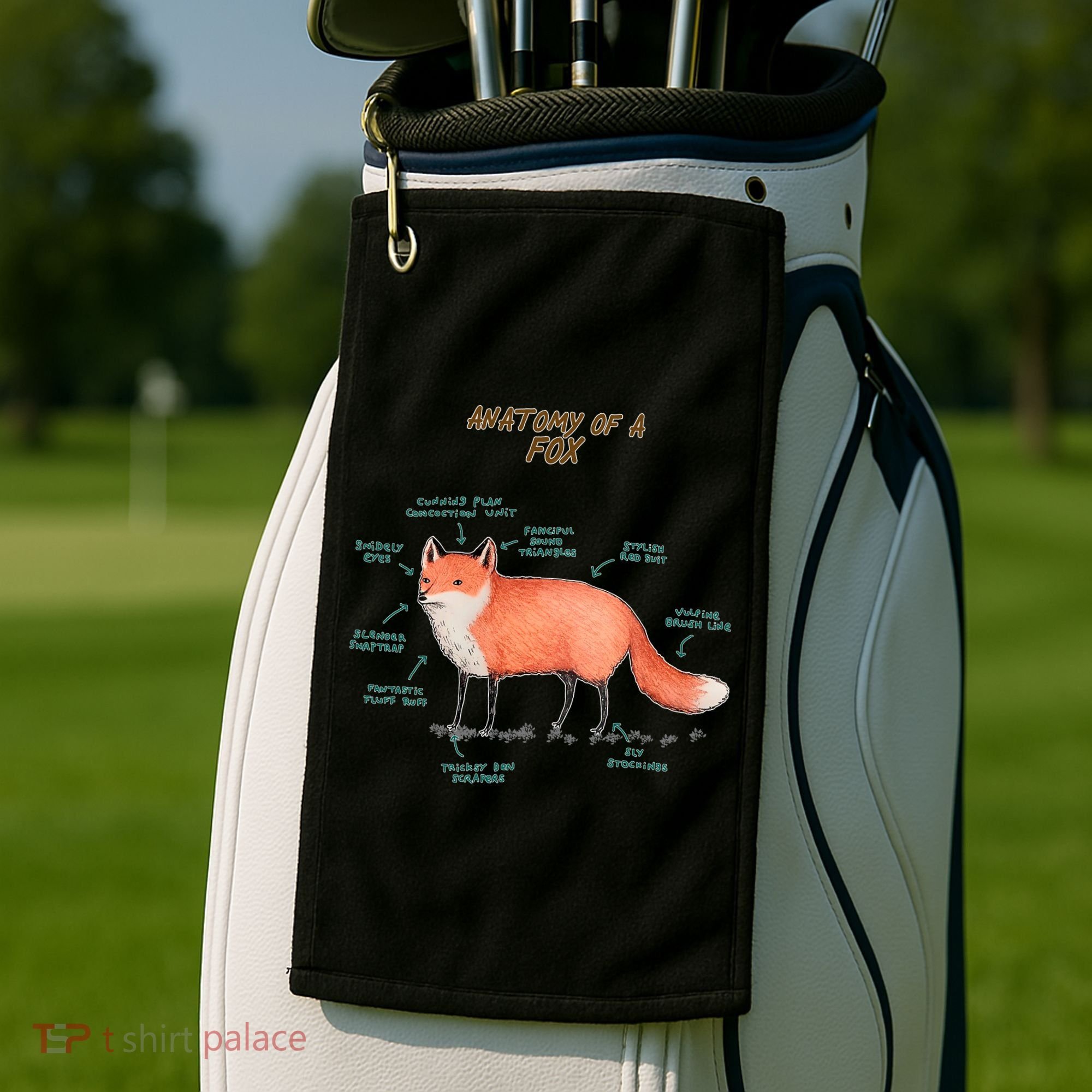 Anatomy Of A Fox Funny Cute Golf Towel