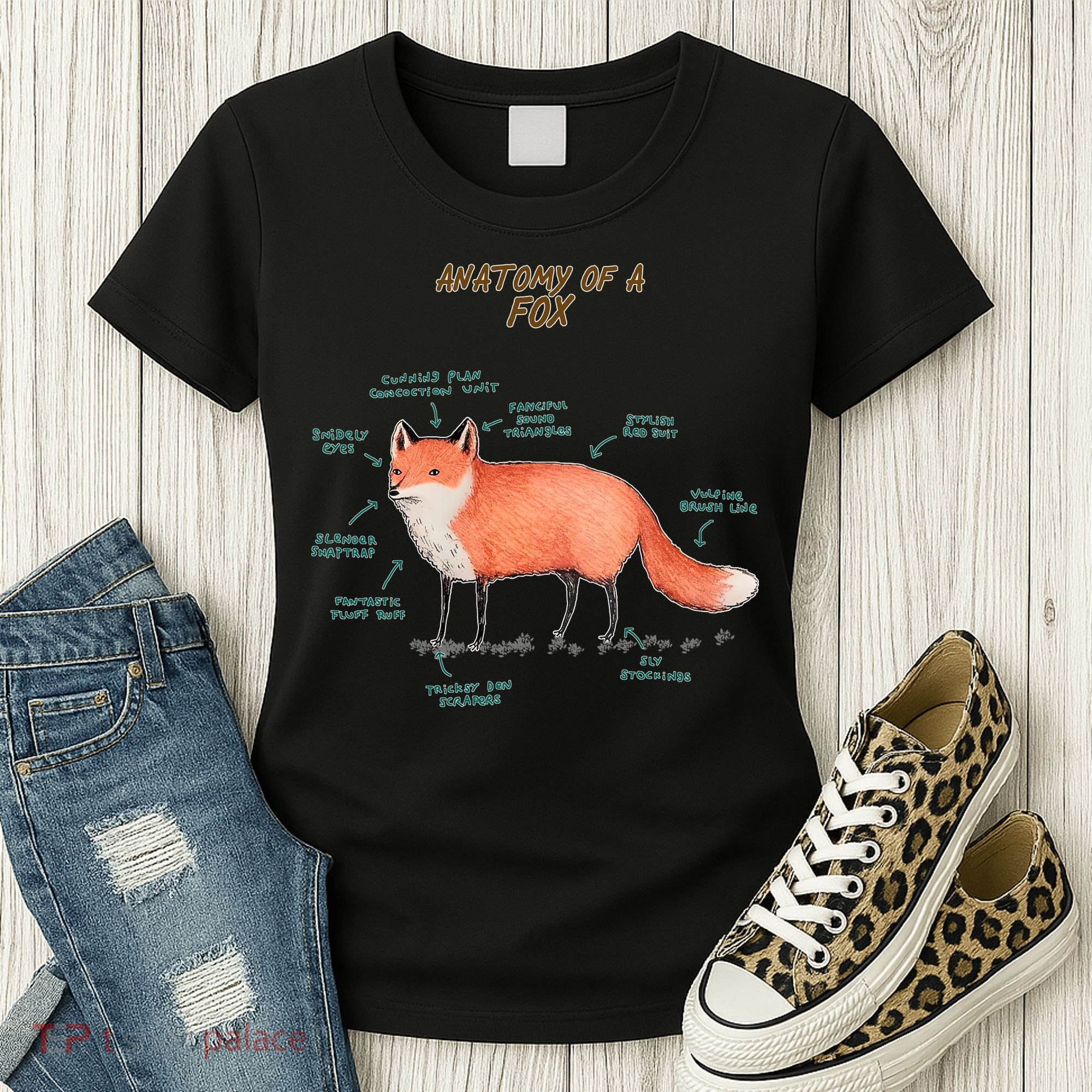 Anatomy Of A Fox Funny Cute Women's T-Shirt