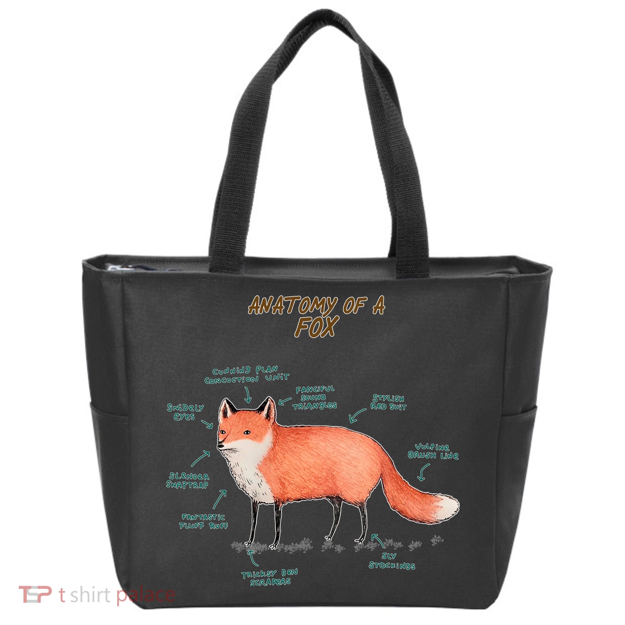 Anatomy Of A Fox Funny Cute Tote Bag