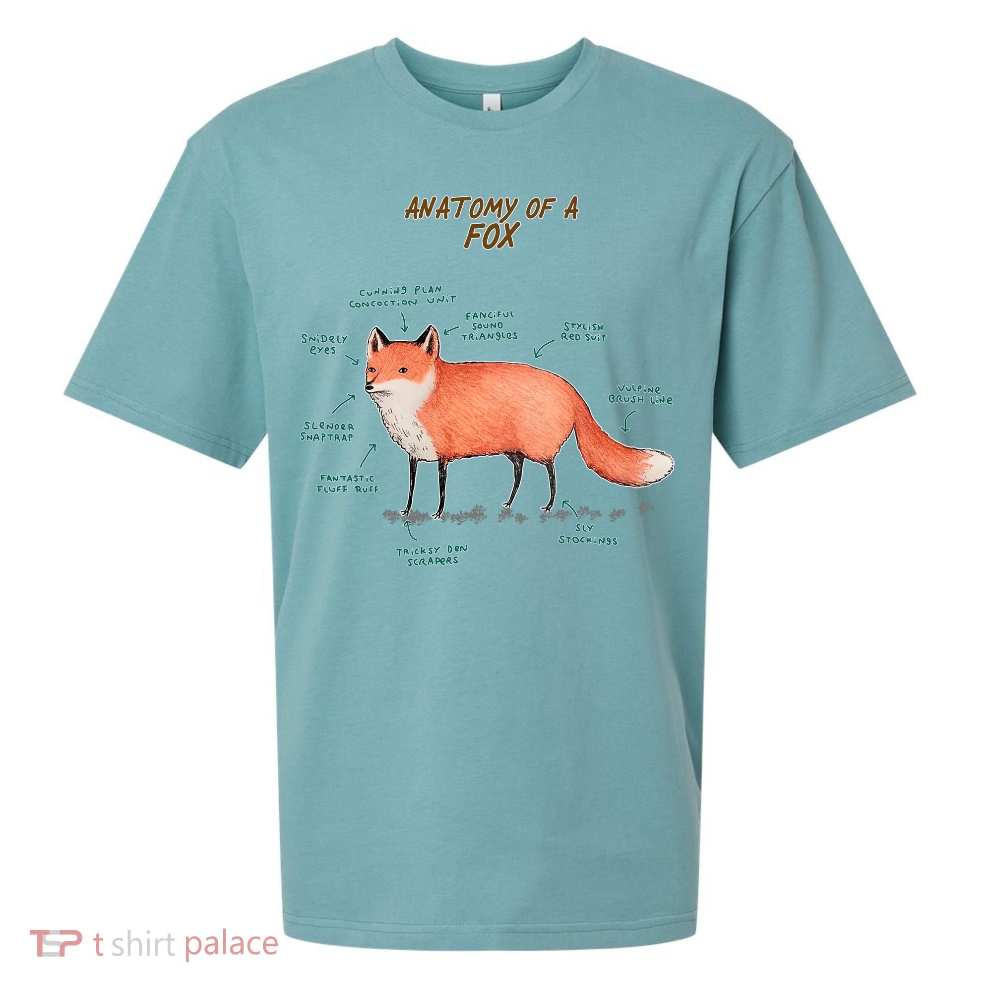 Anatomy Of A Fox Funny Cute Sueded Cloud Jersey T-Shirt