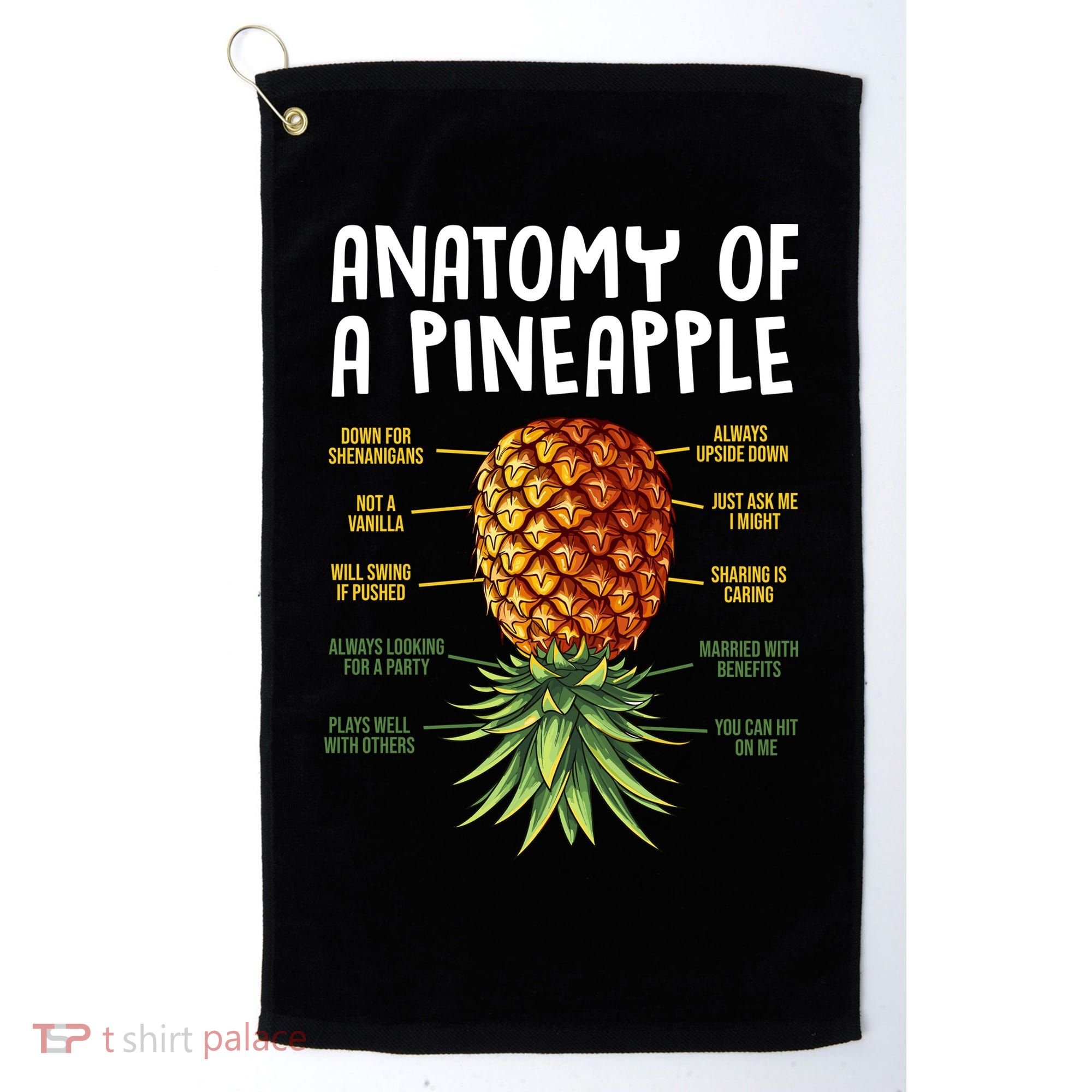 Anatomy Of A Pineapple Swinger Golf Towel