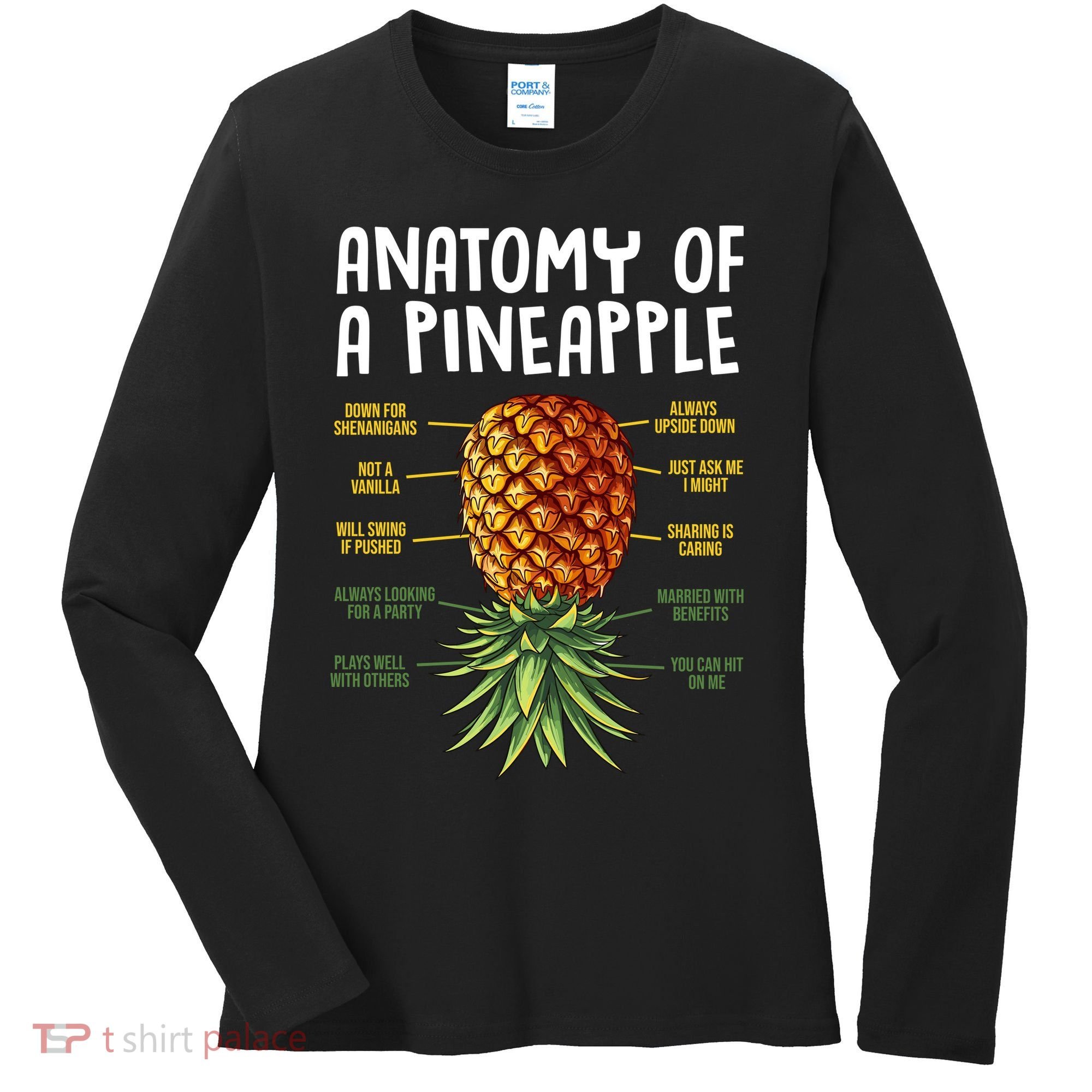 Anatomy Of A Pineapple Swinger Women's Long Sleeve Shirt