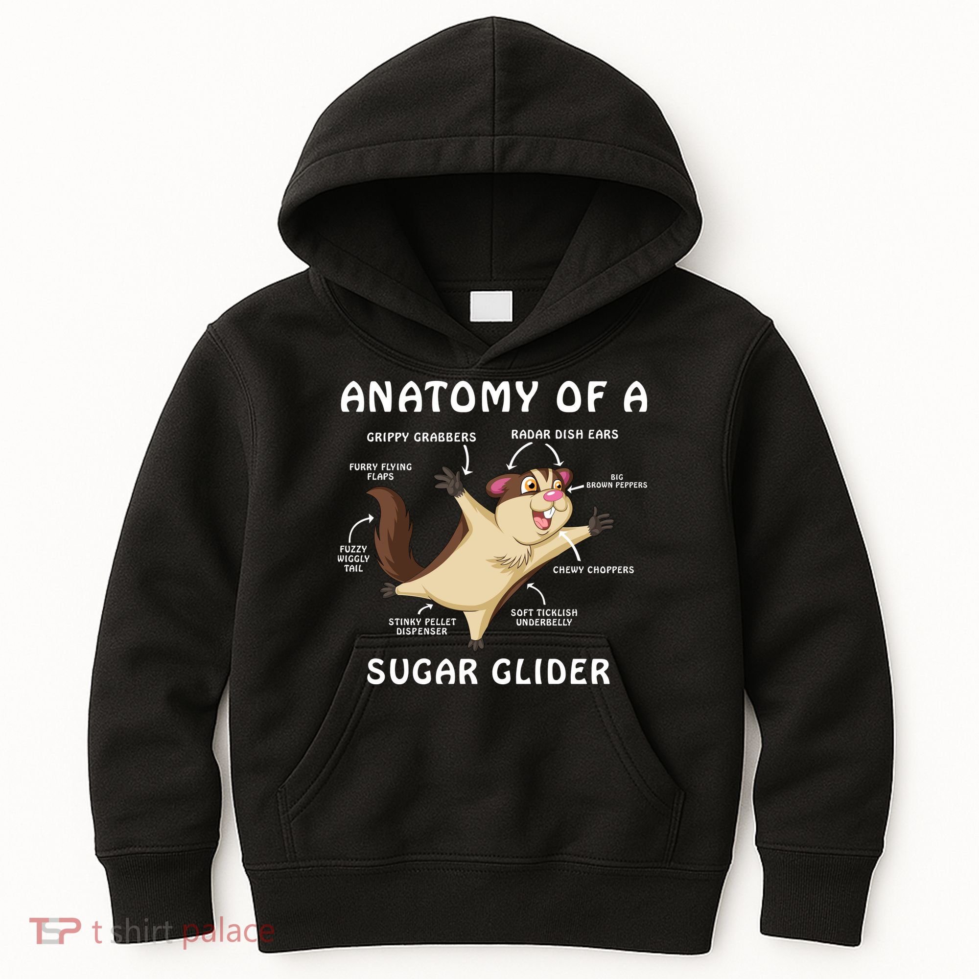 Anatomy Of A Sugar Glider Kids Hoodie