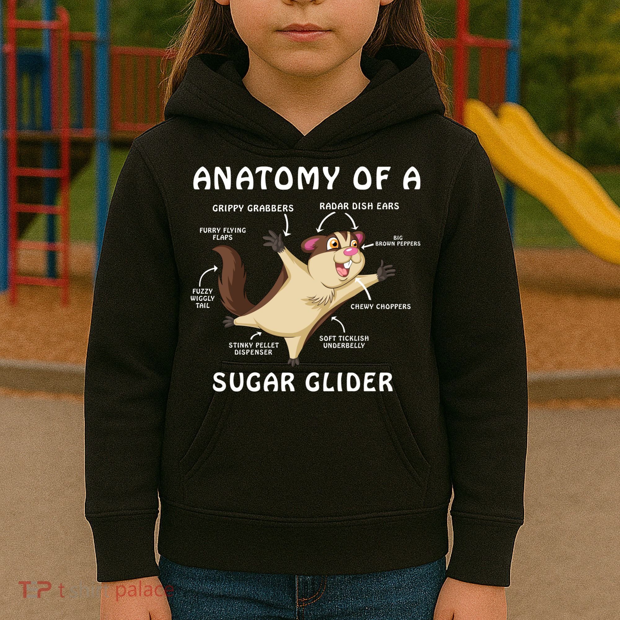Anatomy Of A Sugar Glider Kids Hoodie