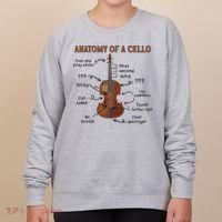 Anatomy Of A Cello Cellist Cello Lover Cello Player Women's Sweatshirt thumb 0