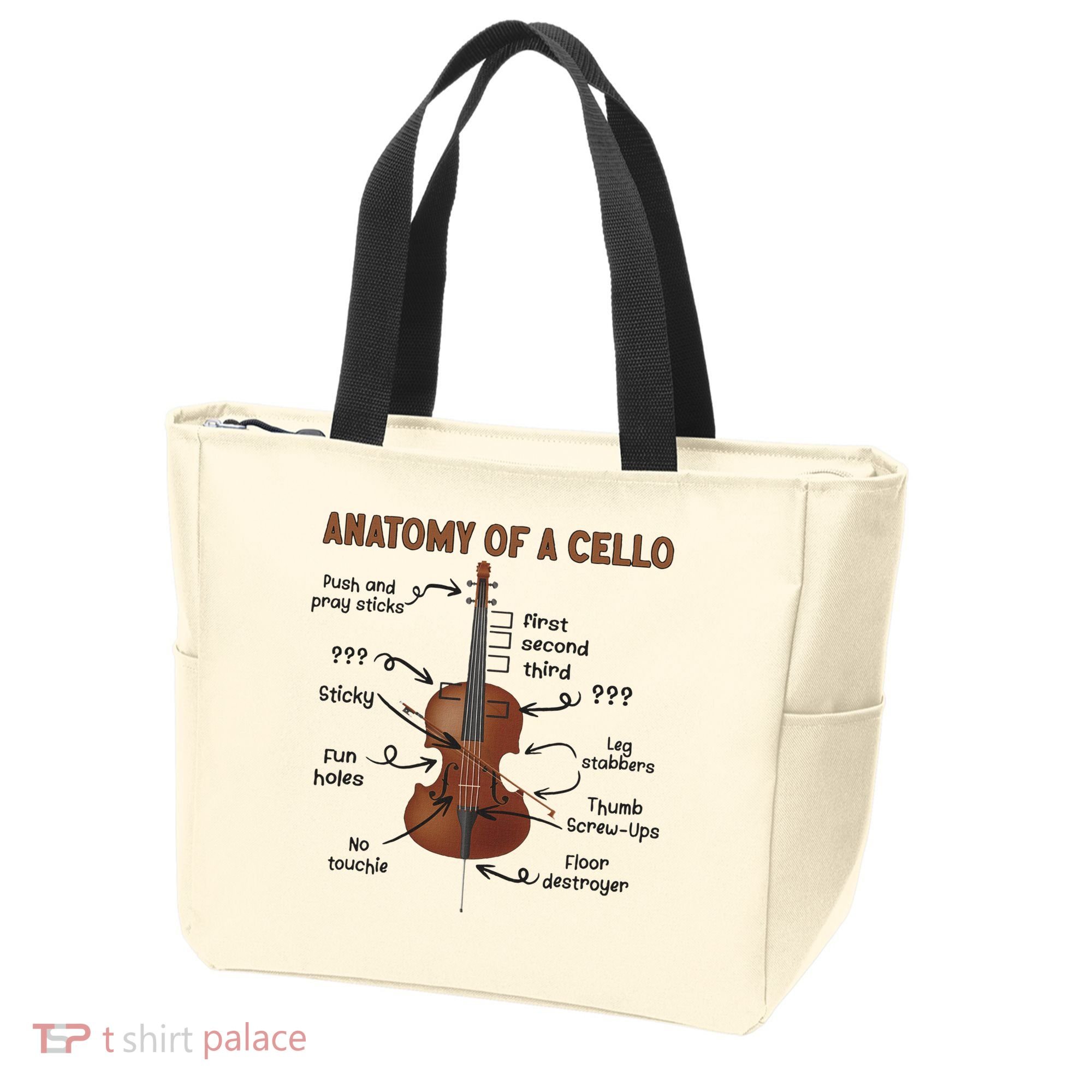 Anatomy Of A Cello Cellist Cello Lover Cello Player Tote Bag