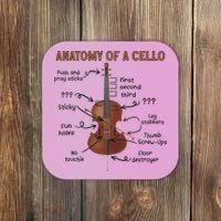 Anatomy Of A Cello Cellist Cello Lover Cello Player Coaster thumb 0