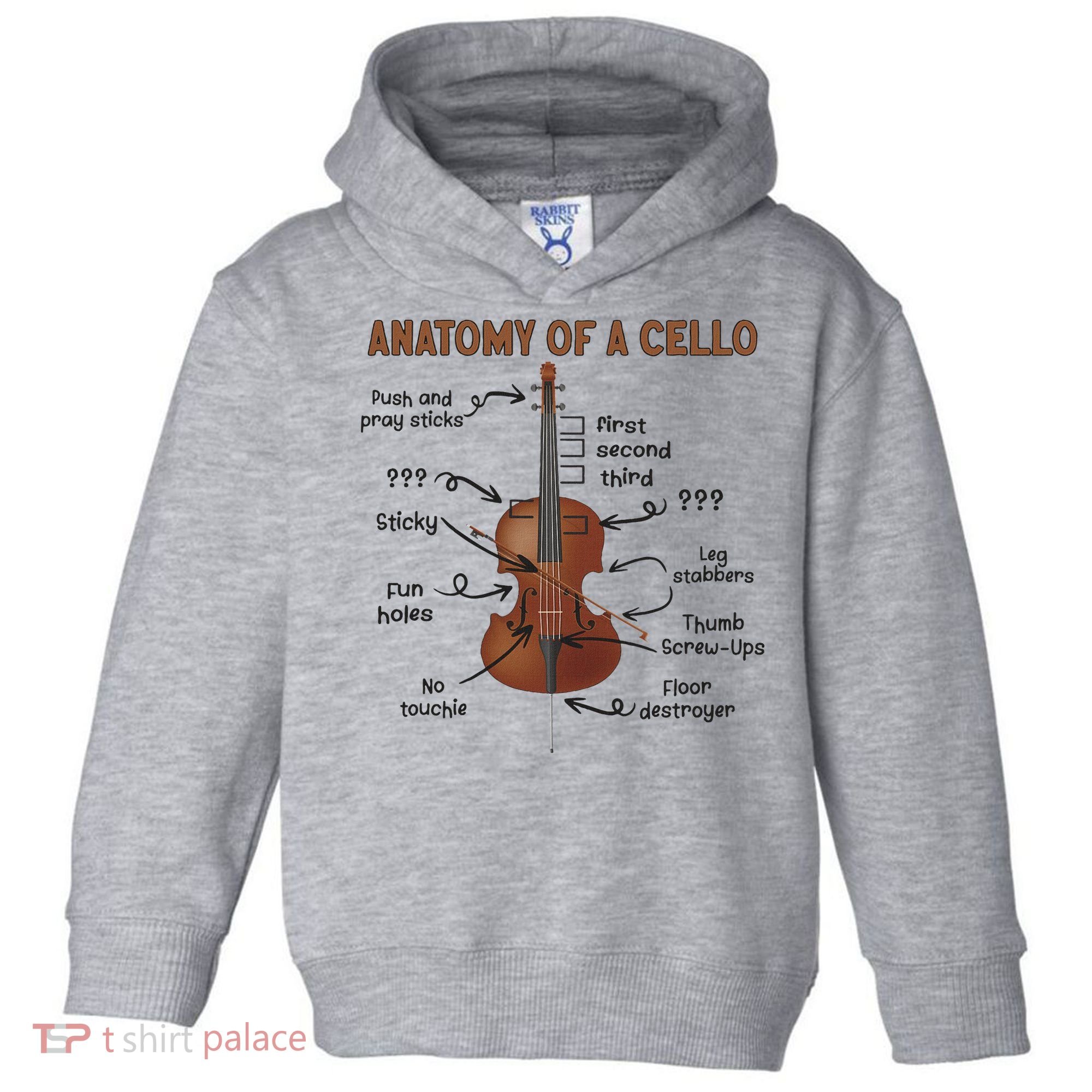 Anatomy Of A Cello Cellist Cello Lover Cello Player Toddler Hoodie