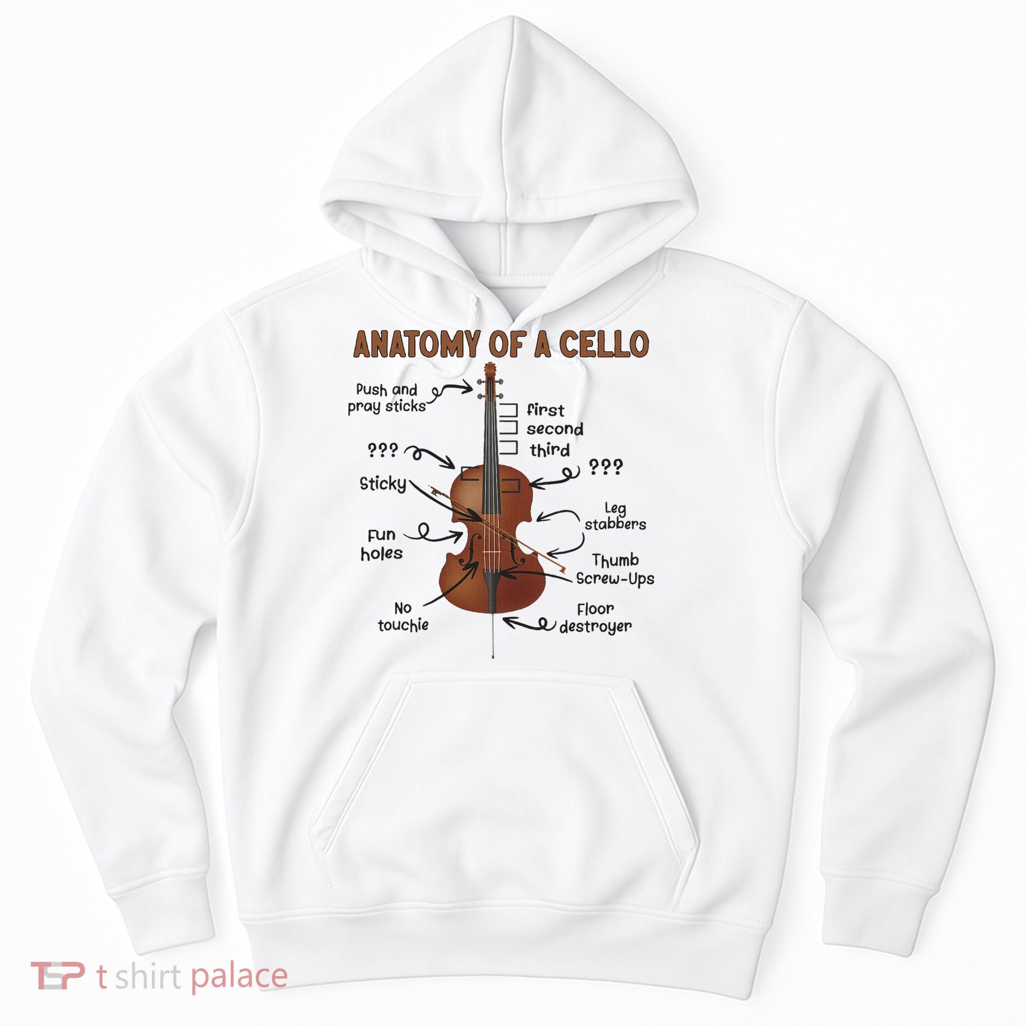 Anatomy Of A Cello Cellist Cello Lover Cello Player Hoodie