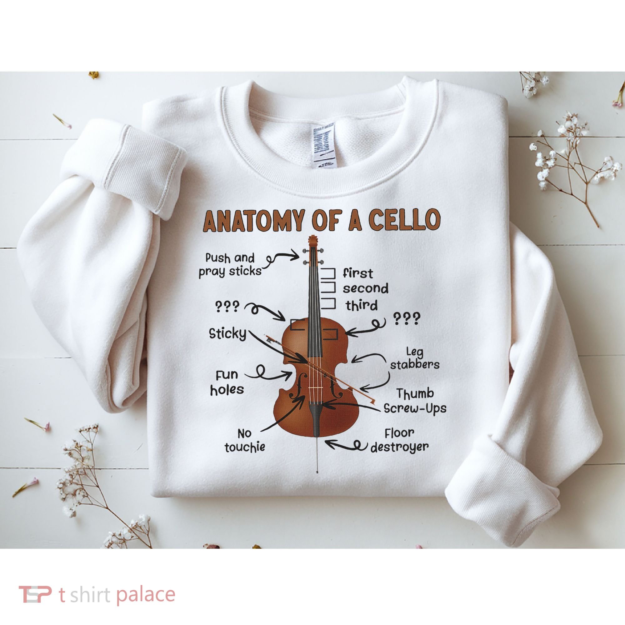 Anatomy Of A Cello Cellist Cello Lover Cello Player Sweatshirt