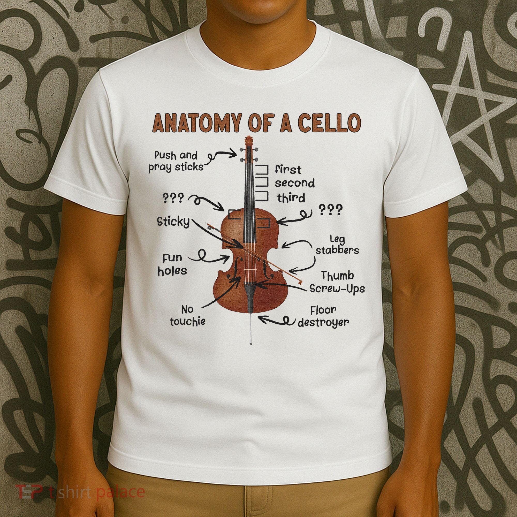 Anatomy Of A Cello Cellist Cello Lover Cello Player T-Shirt