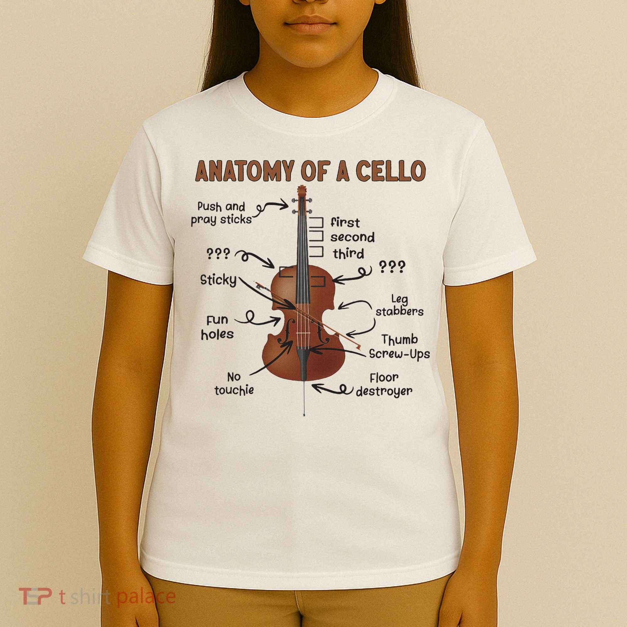 Anatomy Of A Cello Cellist Cello Lover Cello Player T-Shirt