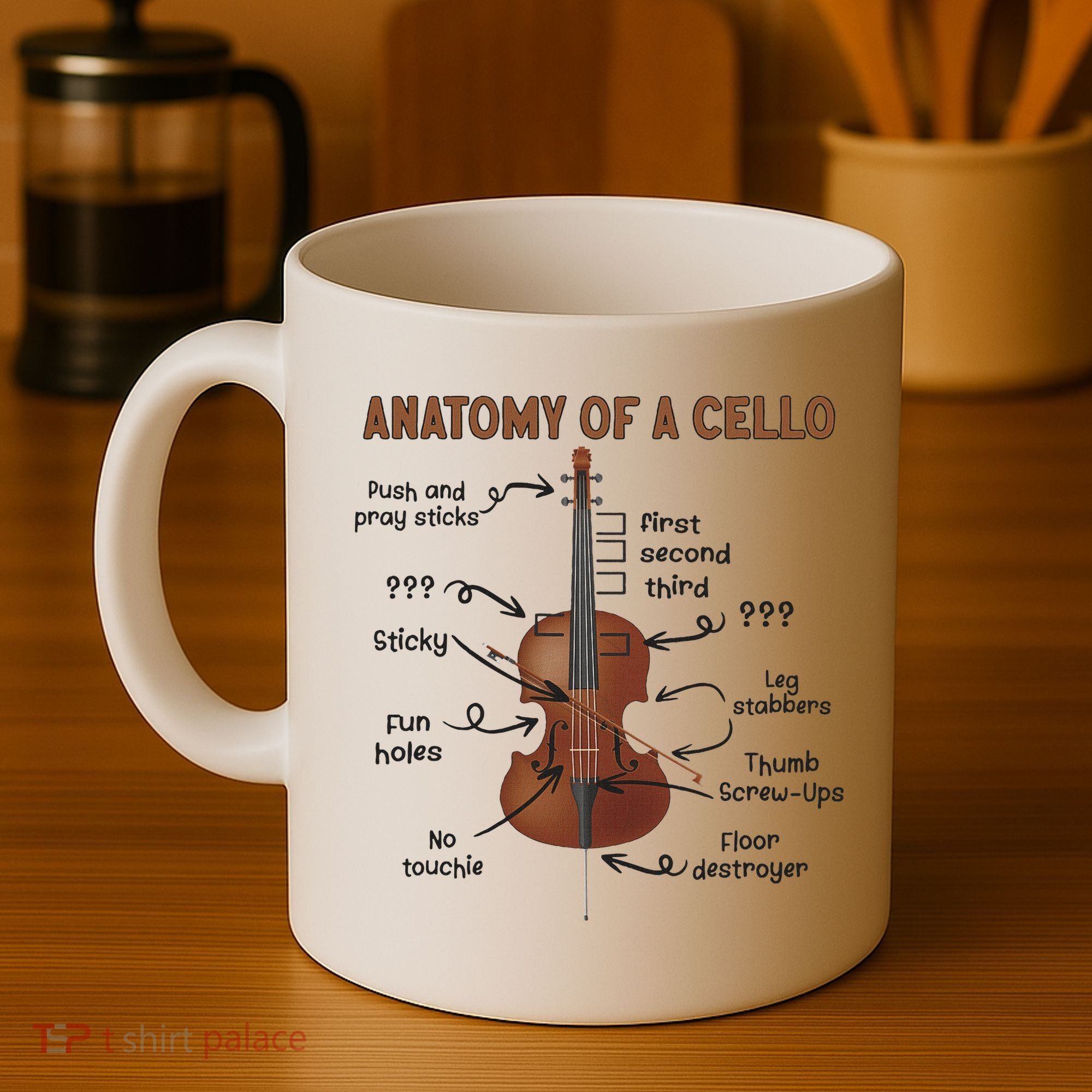 Anatomy Of A Cello Cellist Cello Lover Cello Player Coffee Mug
