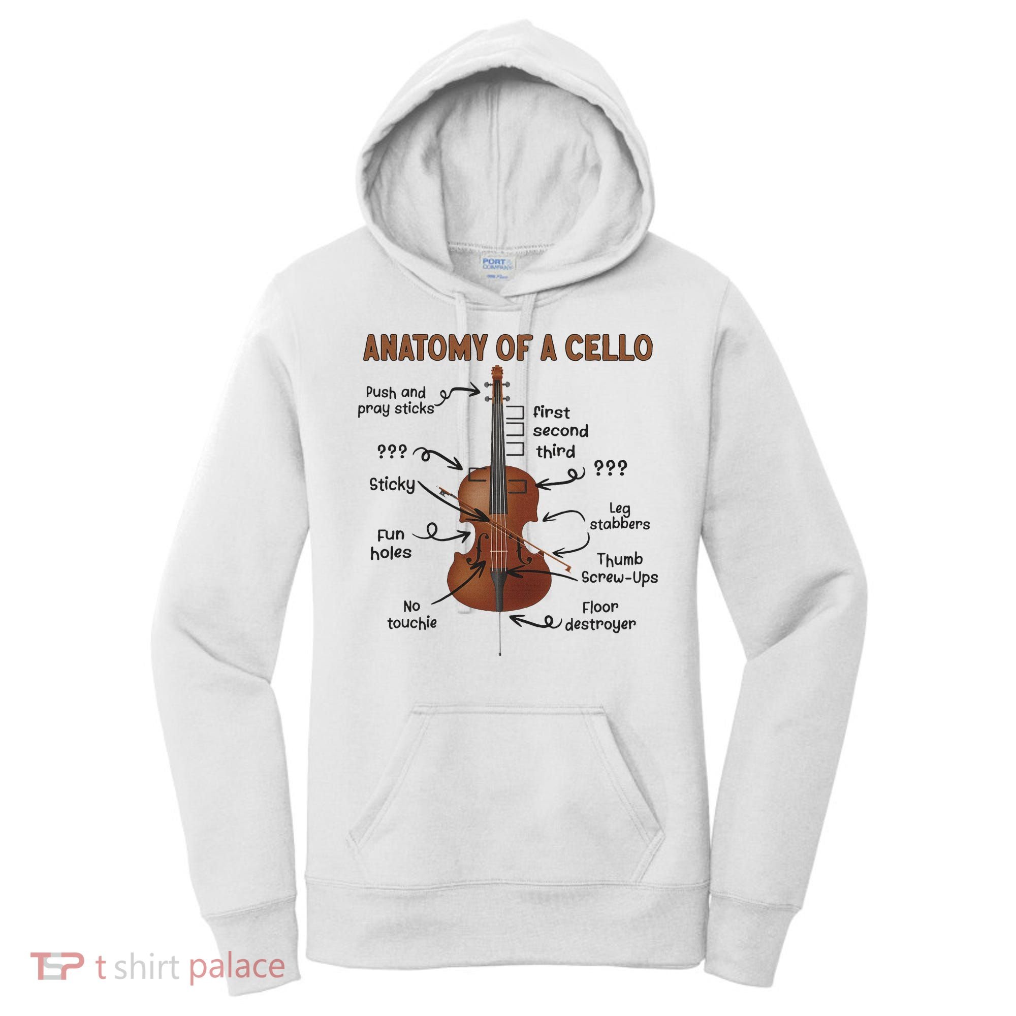 Anatomy Of A Cello Cellist Cello Lover Cello Player Women's Hoodie