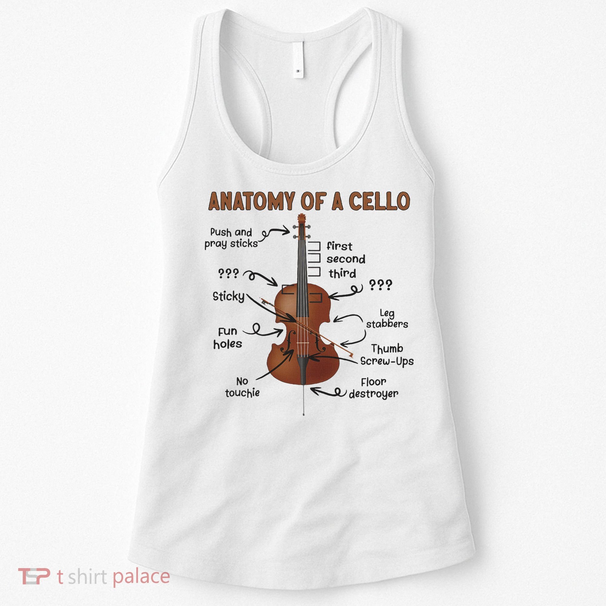 Anatomy Of A Cello Cellist Cello Lover Cello Player Women's Tank Top