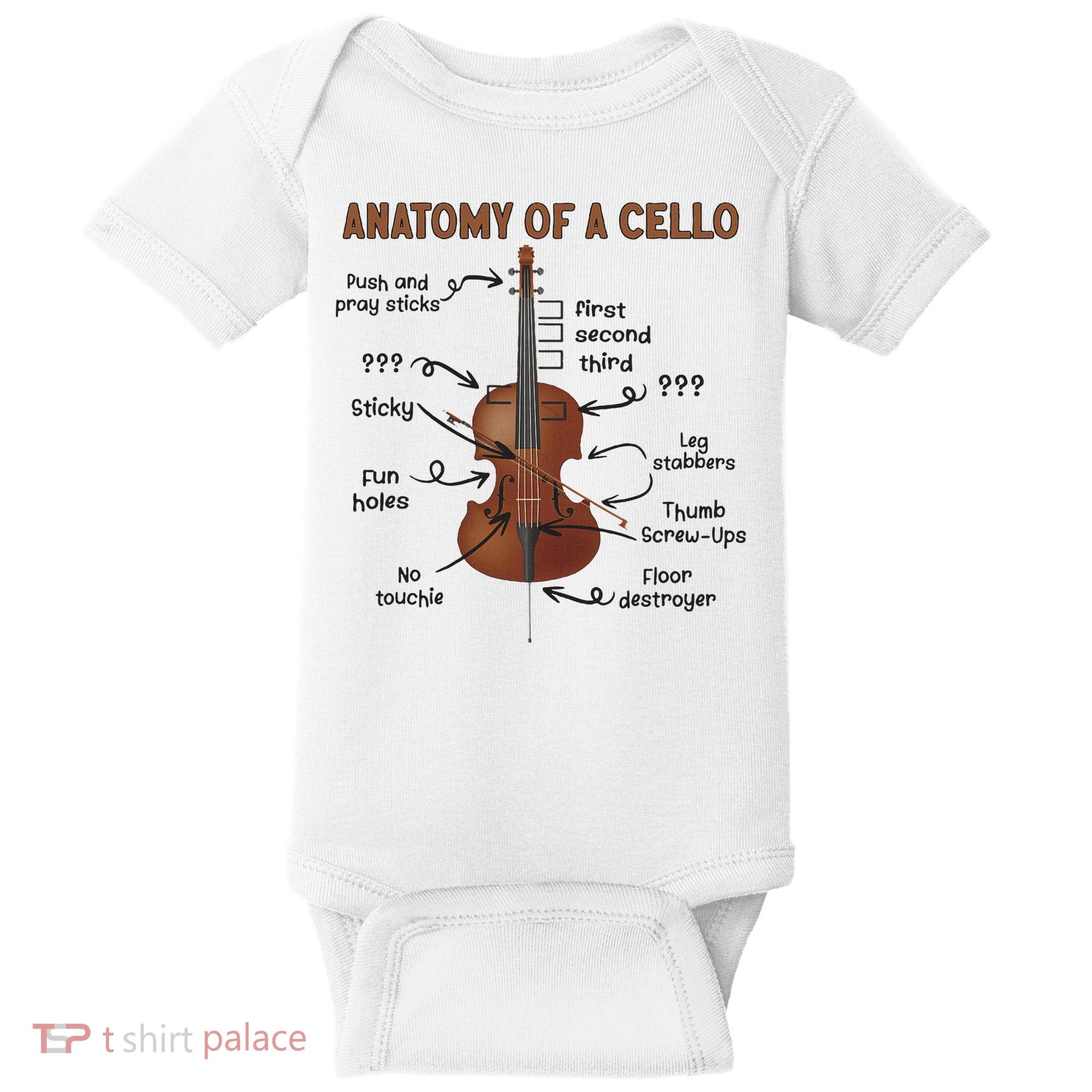 Anatomy Of A Cello Cellist Cello Lover Cello Player Baby Bodysuit