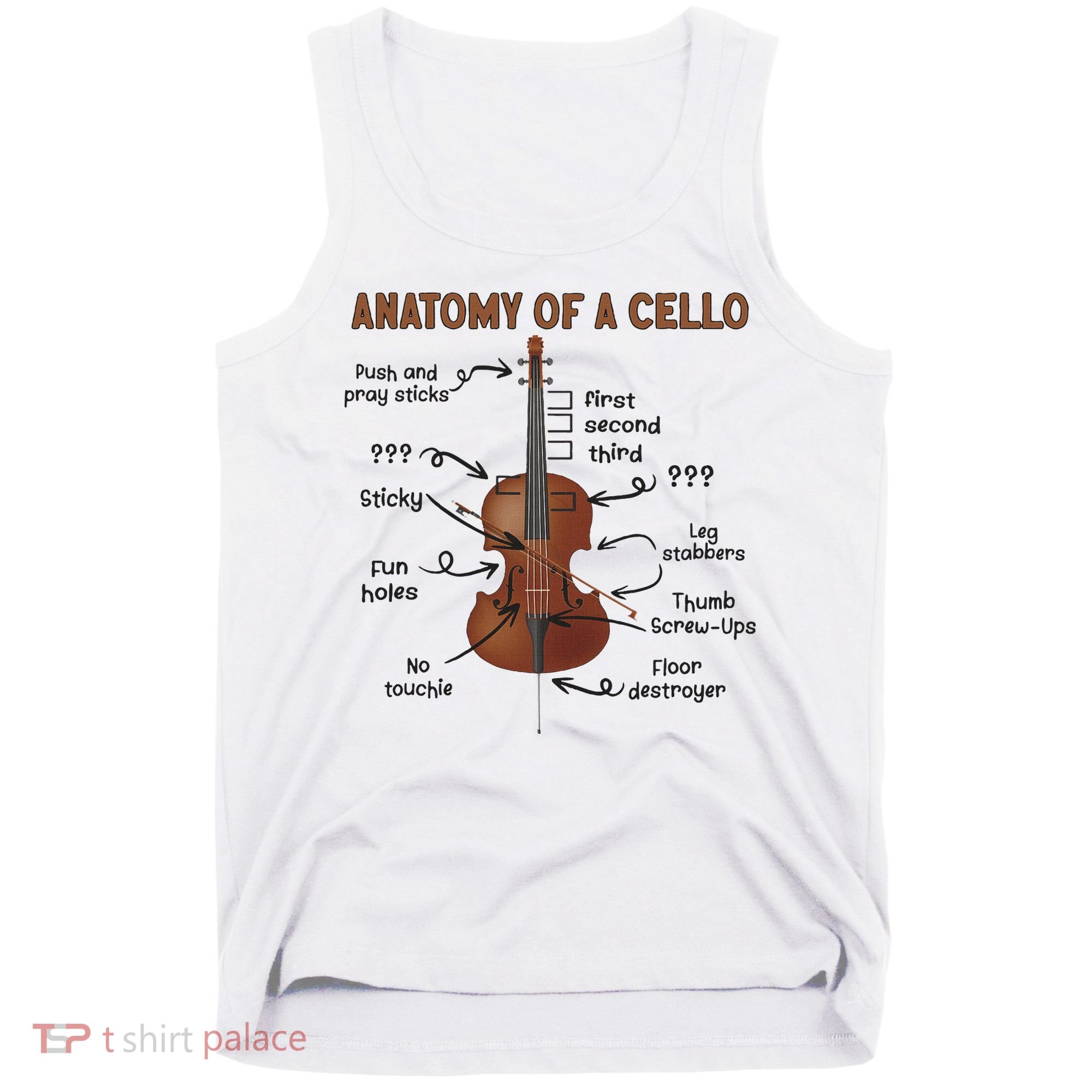 Anatomy Of A Cello Cellist Cello Lover Cello Player Tank Top