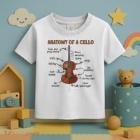 Anatomy Of A Cello Cellist Cello Lover Cello Player Toddler T-Shirt thumb 3