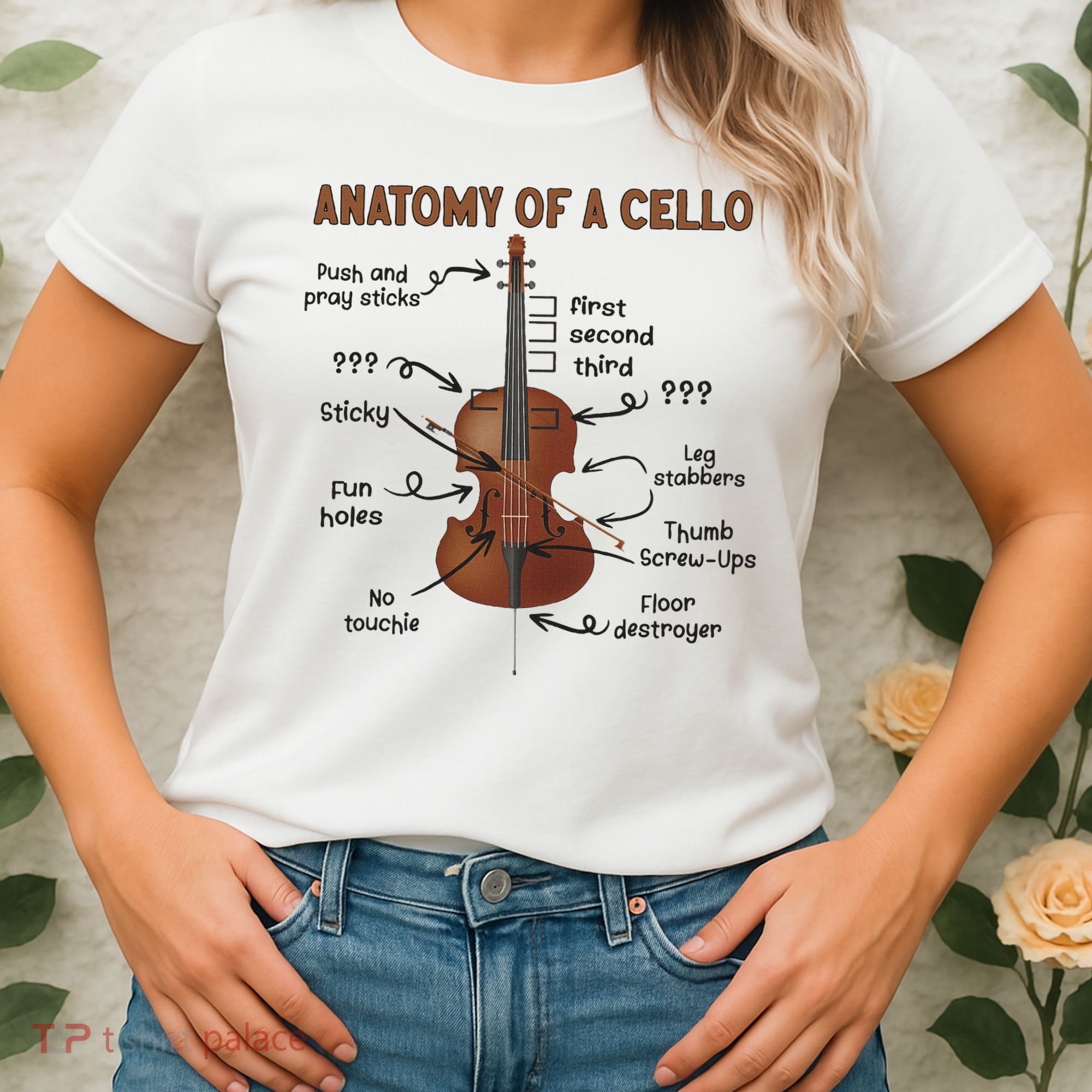 Anatomy Of A Cello Cellist Cello Lover Cello Player Women's T-Shirt