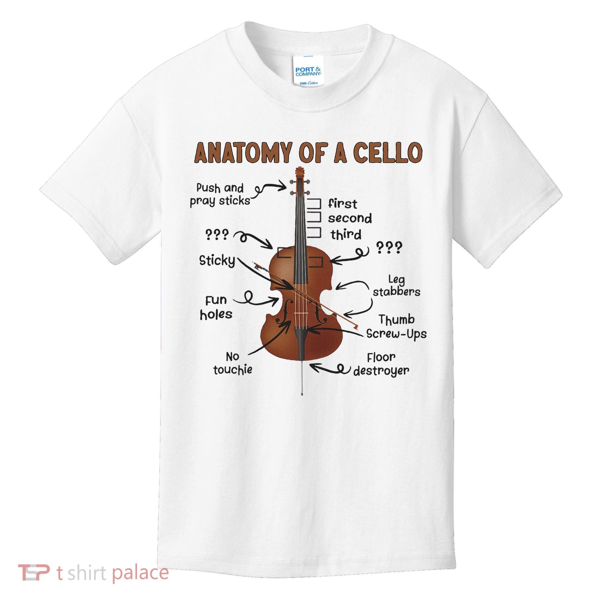 Anatomy Of A Cello Cellist Cello Lover Cello Player Kids T-Shirt