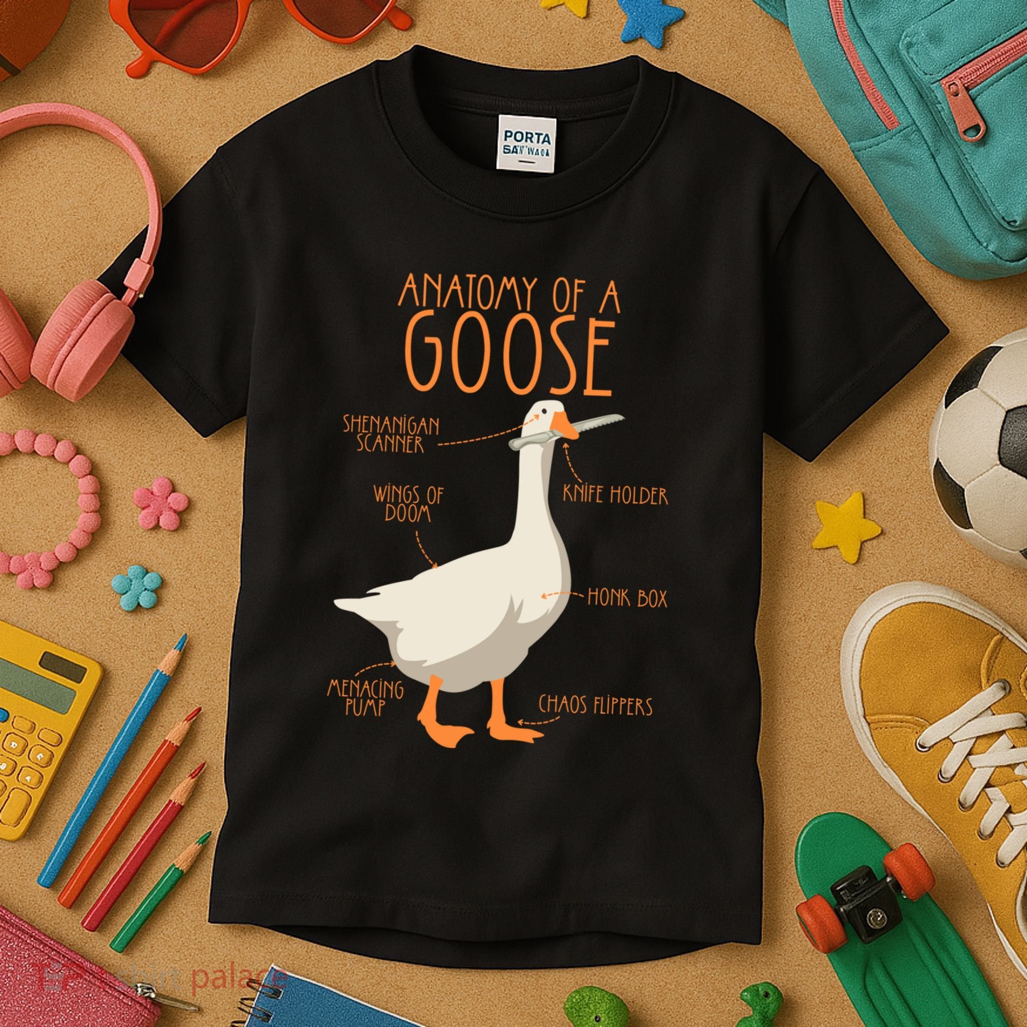 Anatomy Of A Goose Water Bird Duckling Kids T-Shirt