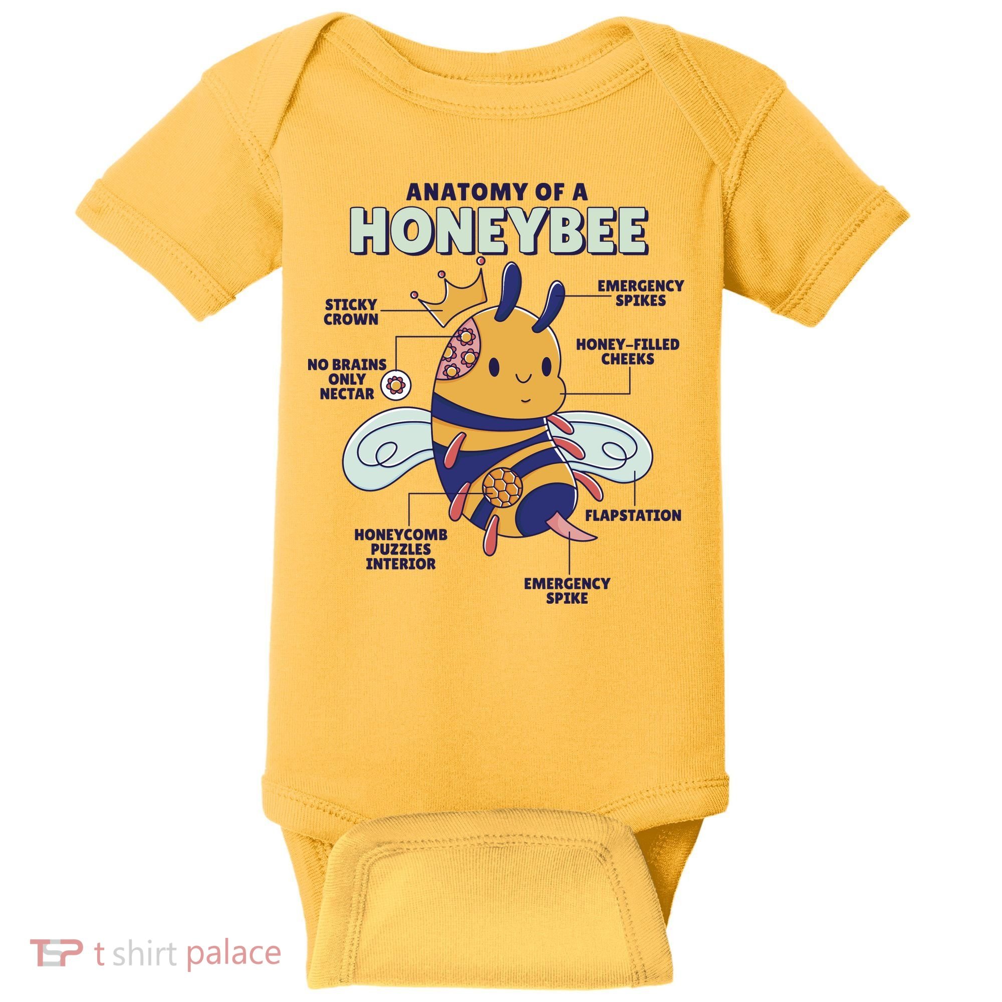 Anatomy Of A Honeybee Bumblebee Baby Bodysuit