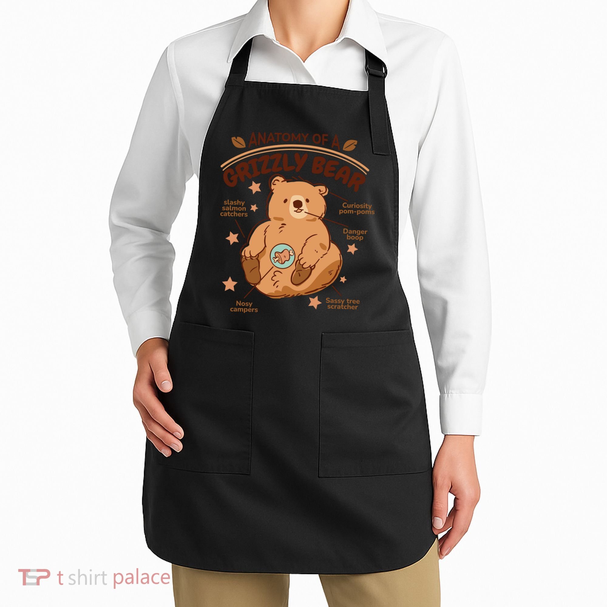 Anatomy Of A Grizzly Bear Apron