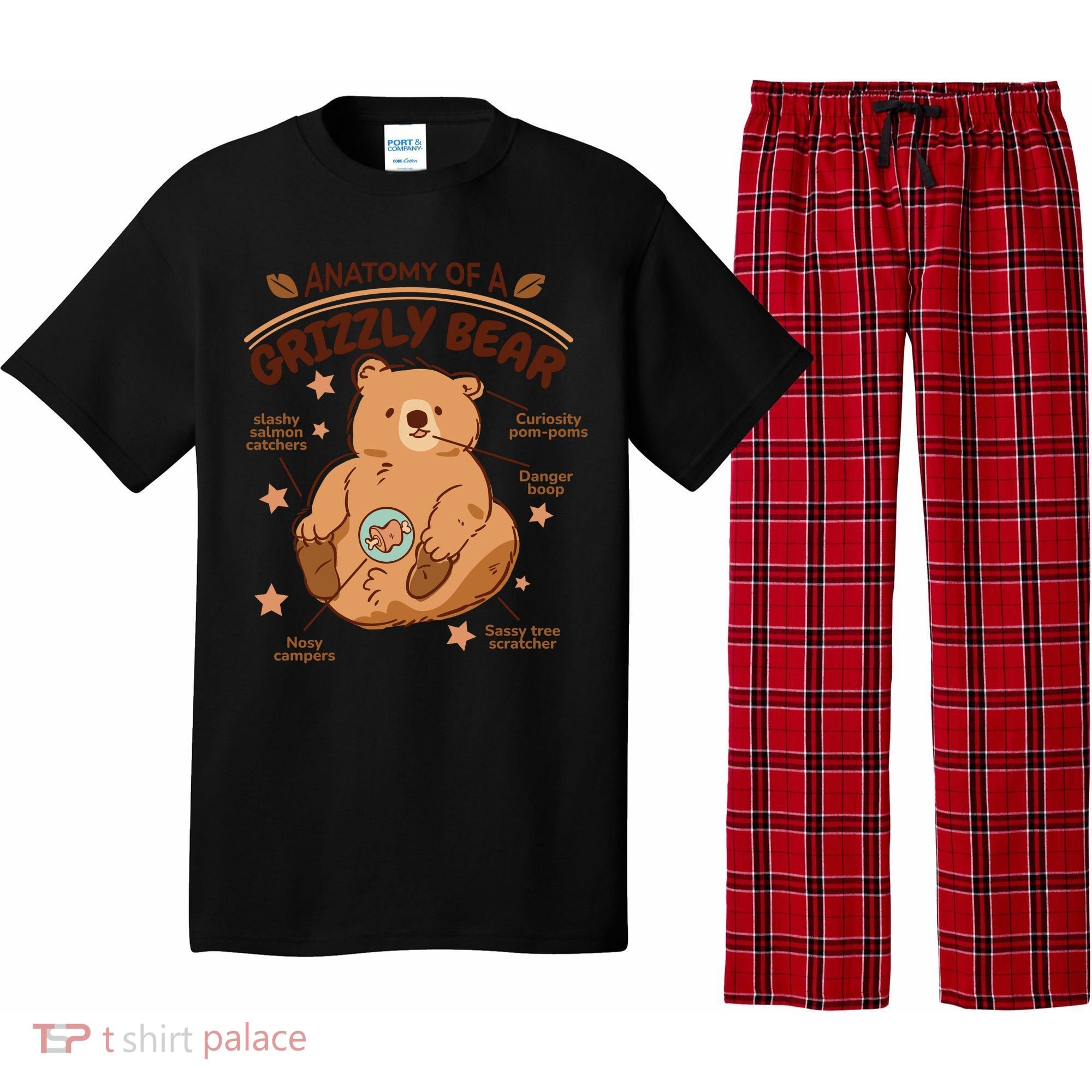 Anatomy Of A Grizzly Bear Pajama Set