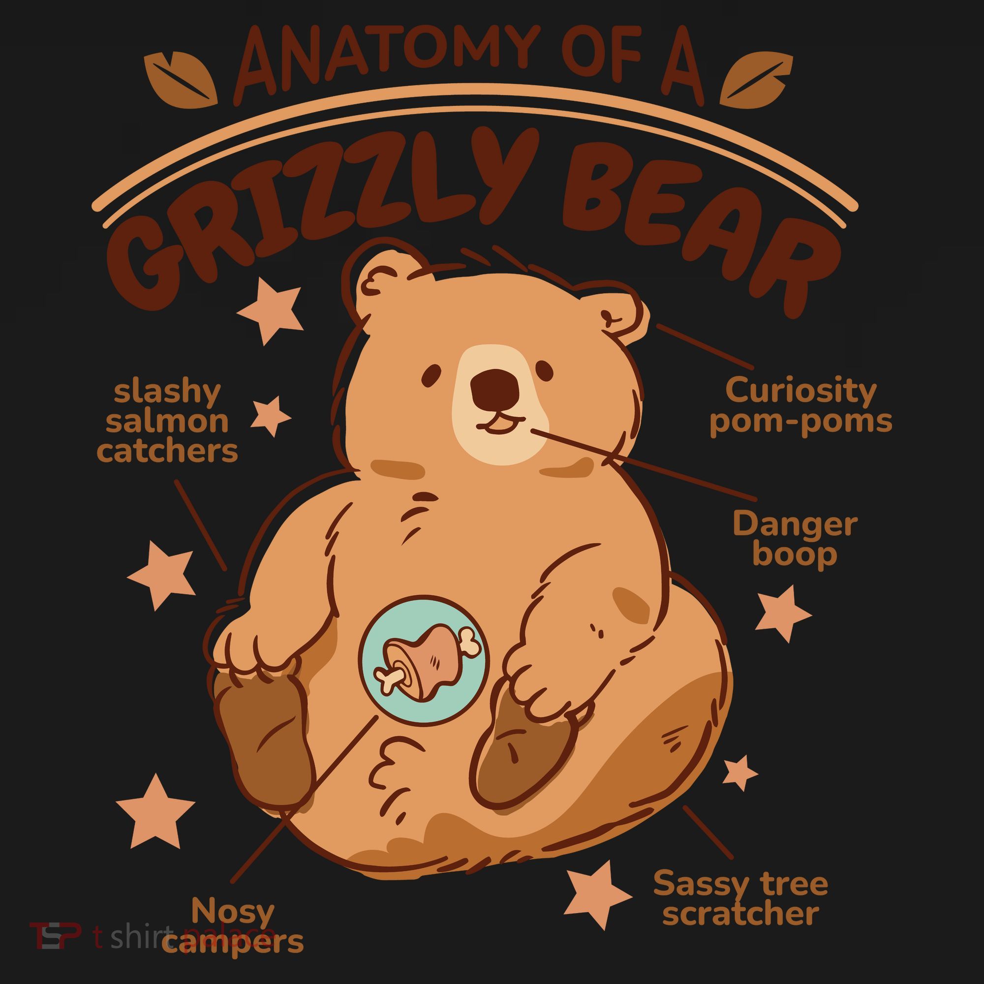 Anatomy Of A Grizzly Bear Women's Hoodie