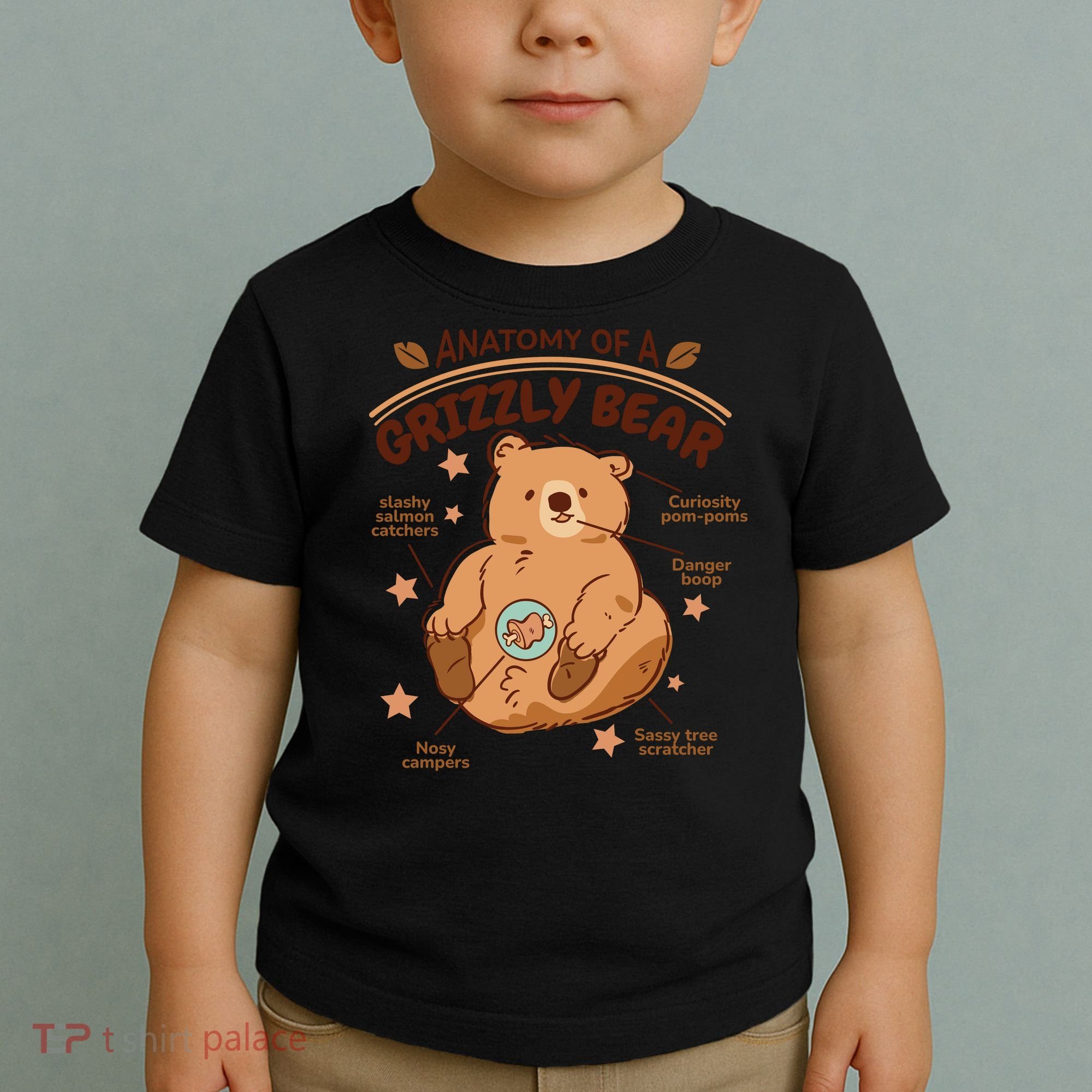 Anatomy Of A Grizzly Bear Toddler T-Shirt