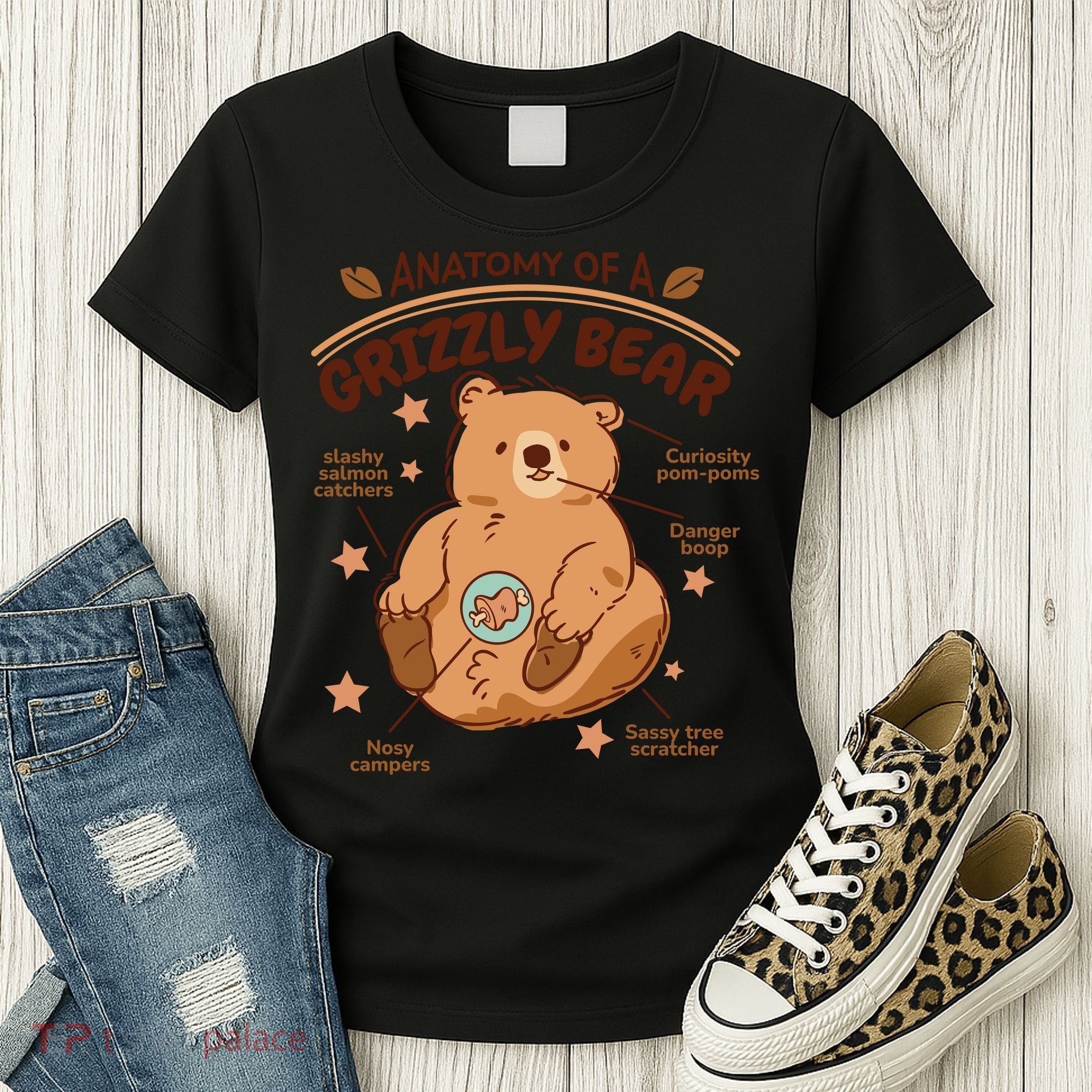 Anatomy Of A Grizzly Bear Women's T-Shirt