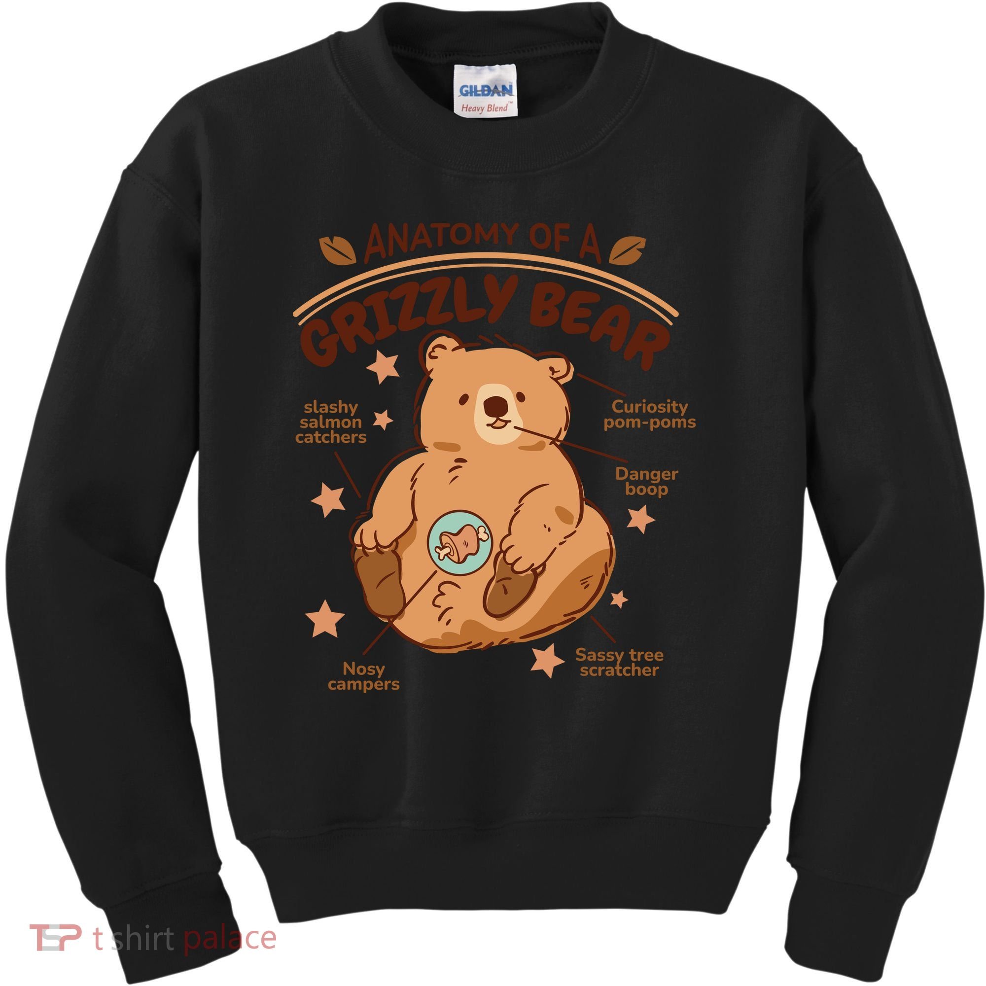 Anatomy Of A Grizzly Bear Kids Sweatshirt