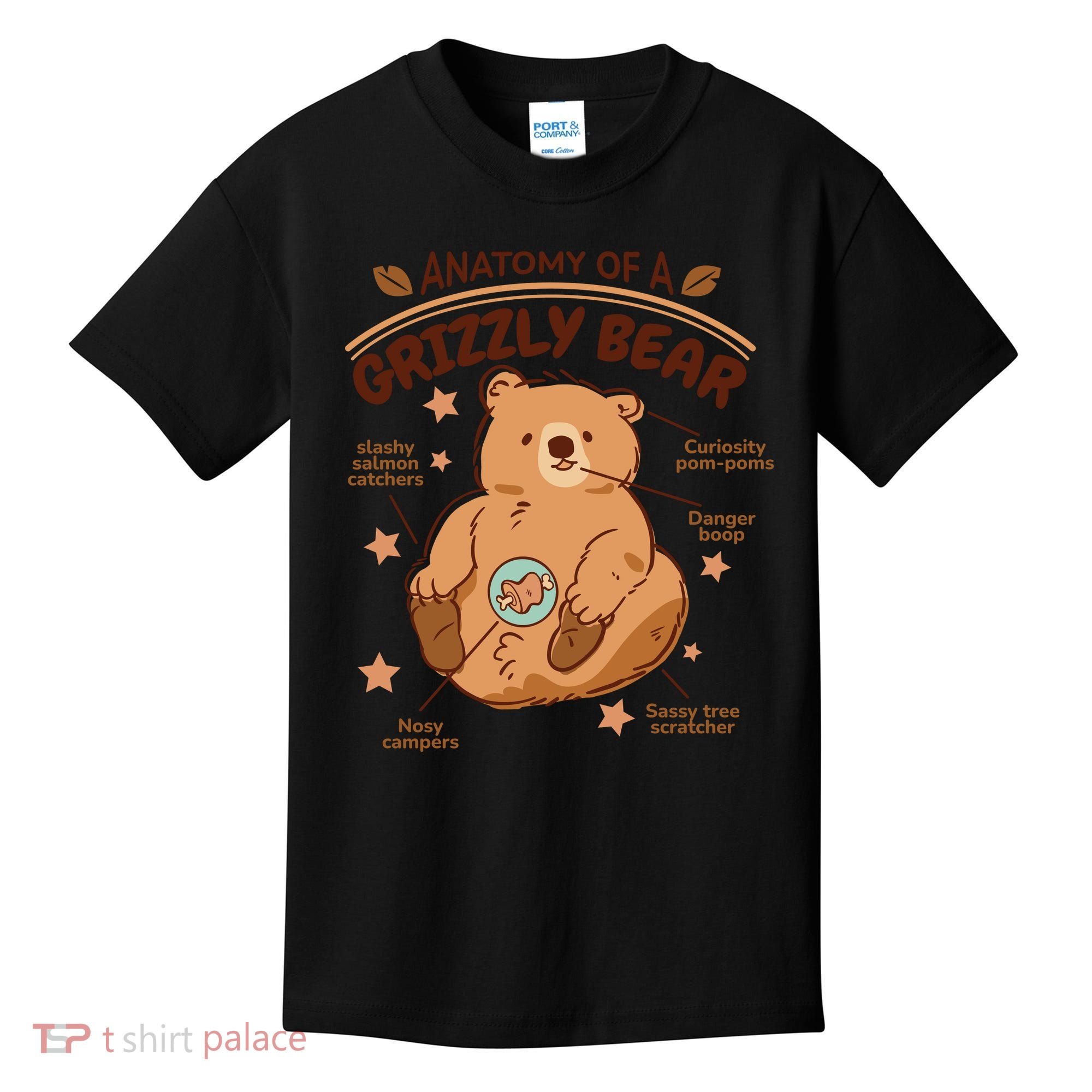 Anatomy Of A Grizzly Bear Kids T-Shirt
