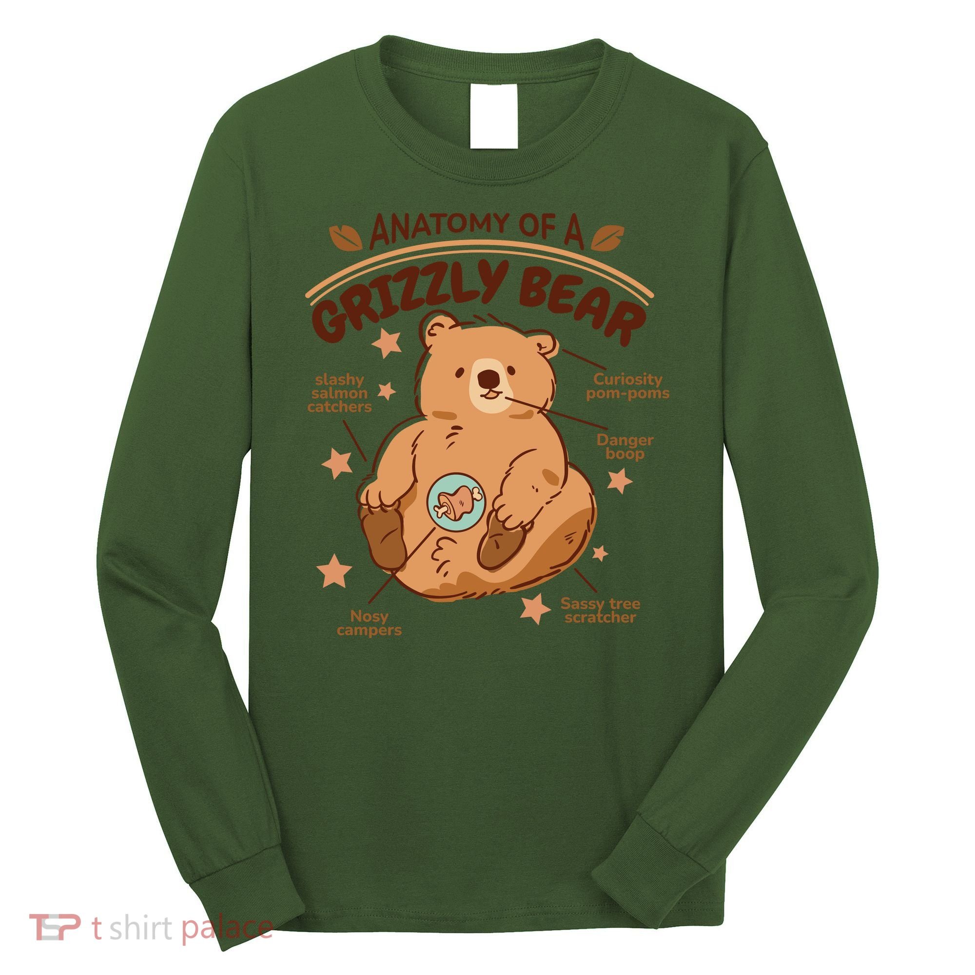 Anatomy Of A Grizzly Bear Long Sleeve Shirt