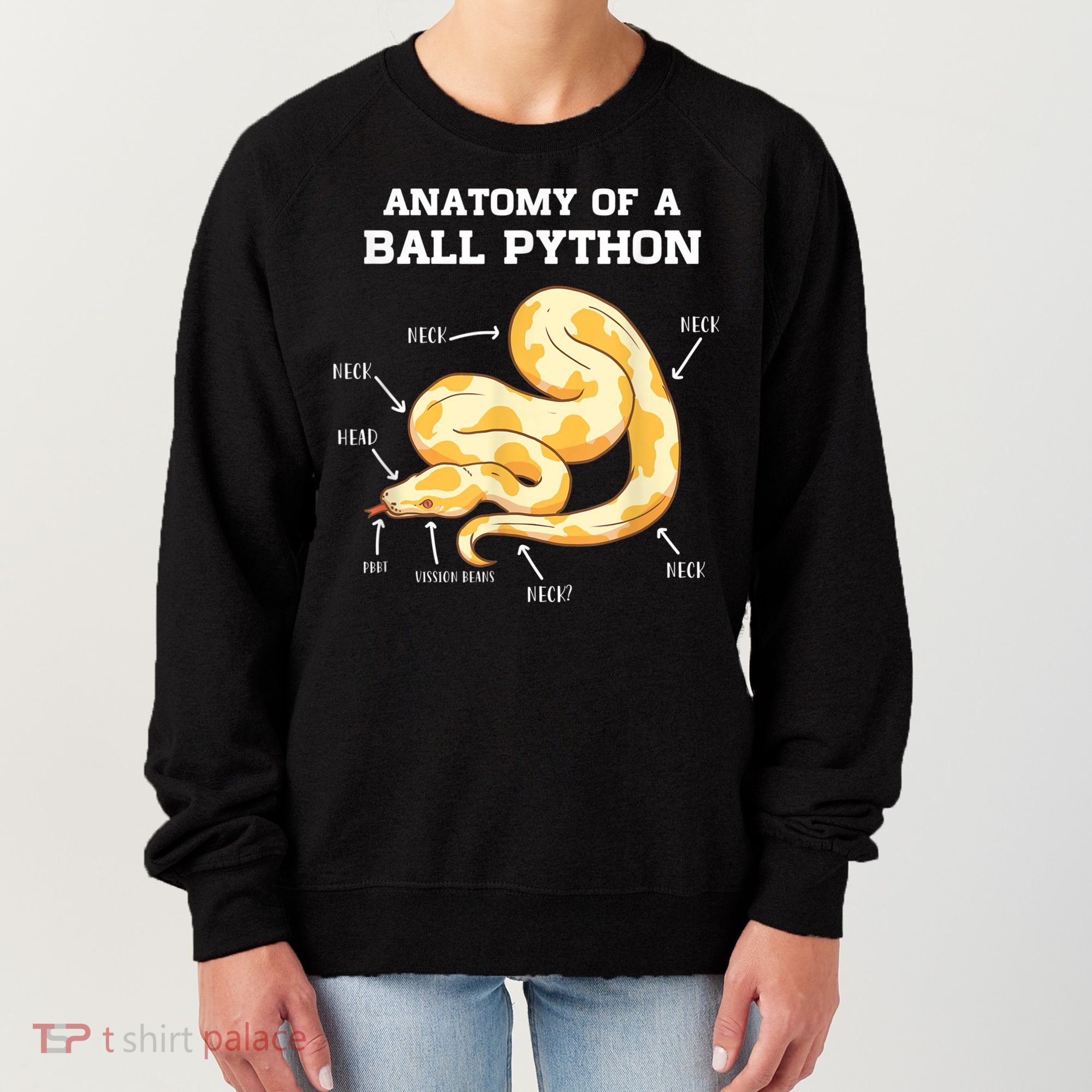 Anatomy Of A Ball Python Reptile Snake Owner Women's Sweatshirt