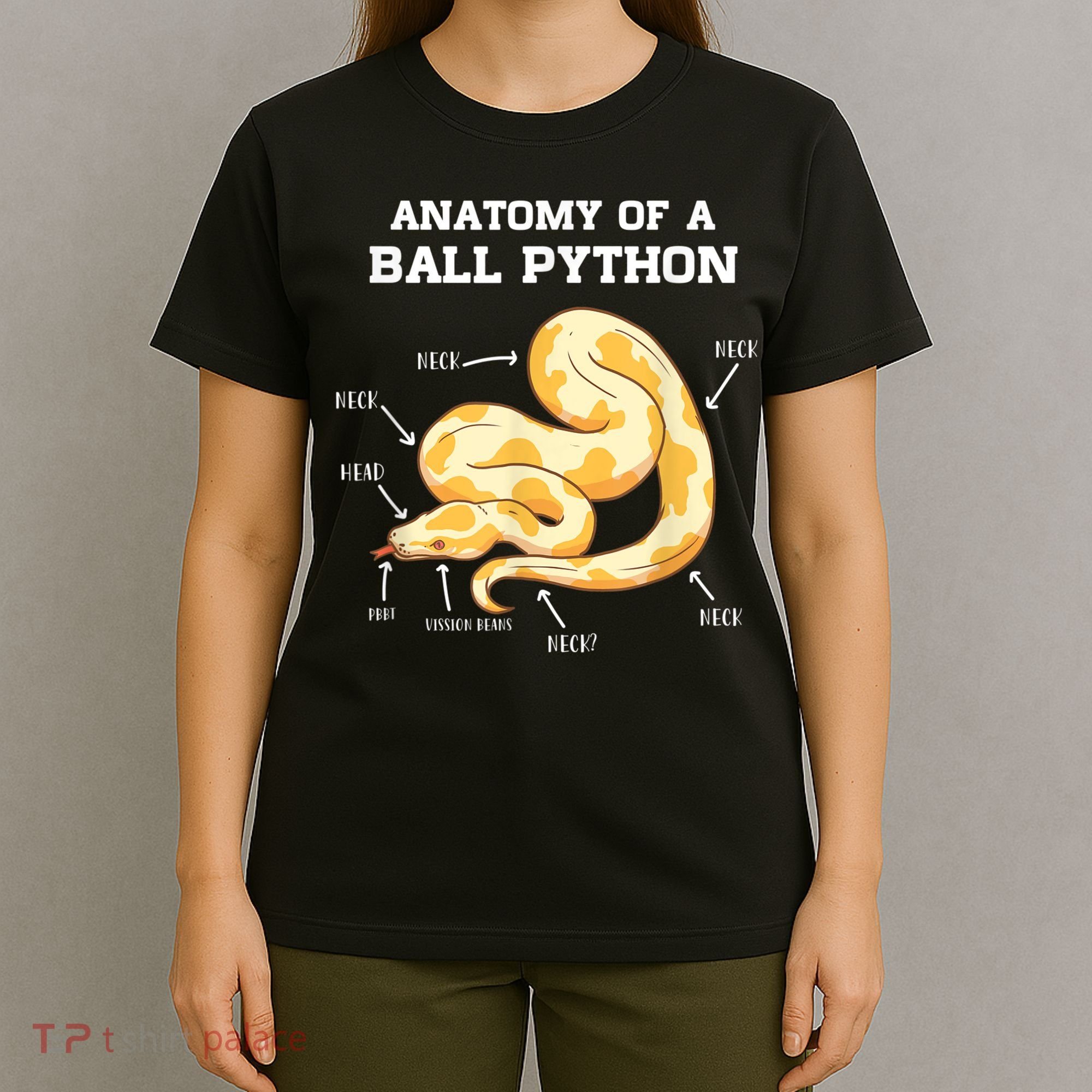 Anatomy Of A Ball Python Reptile Snake Owner T-Shirt