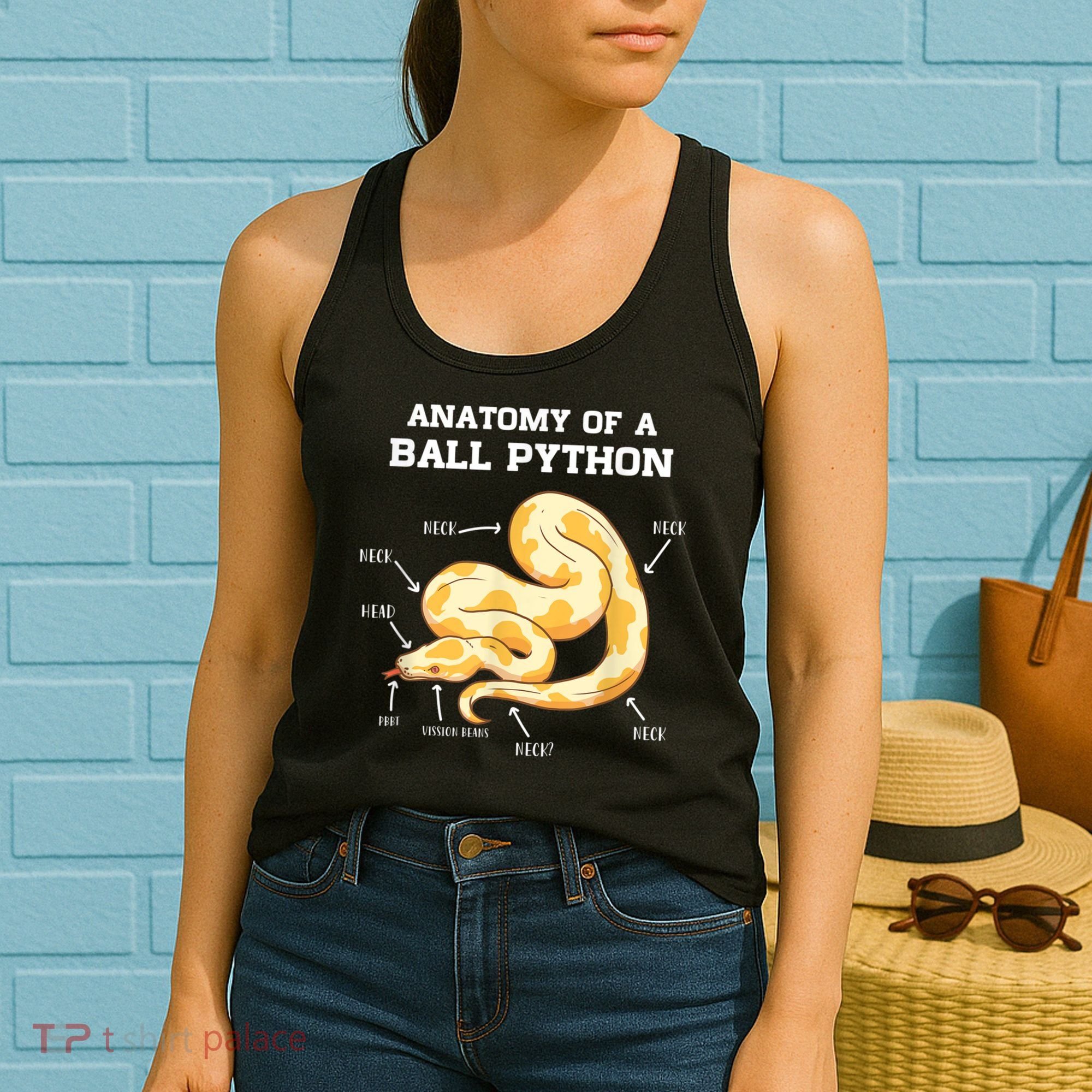 Anatomy Of A Ball Python Reptile Snake Owner Women's Tank Top