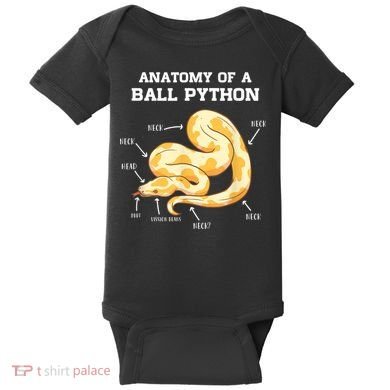 Anatomy Of A Ball Python Reptile Snake Owner Baby Bodysuit