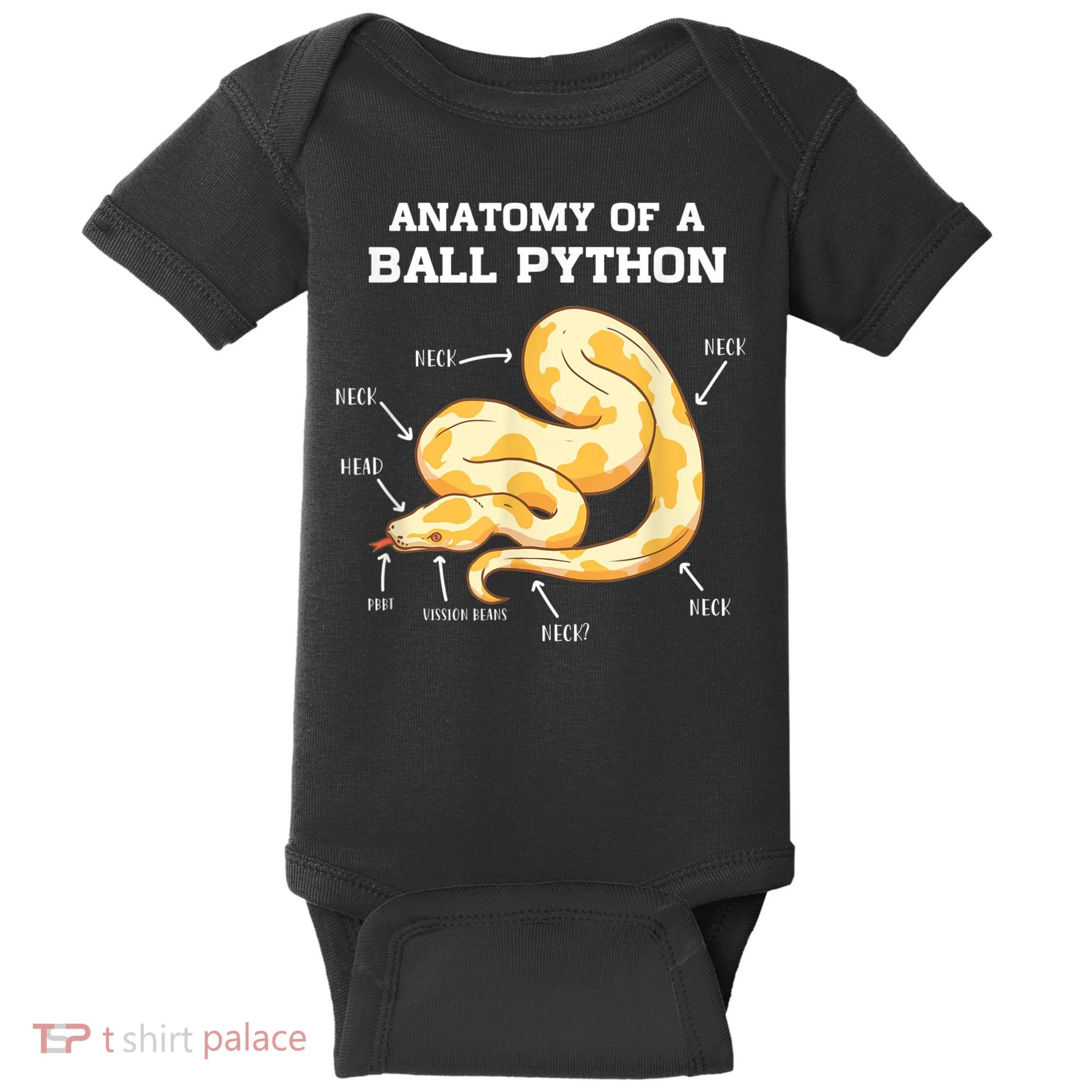 Anatomy Of A Ball Python Reptile Snake Owner Baby Bodysuit