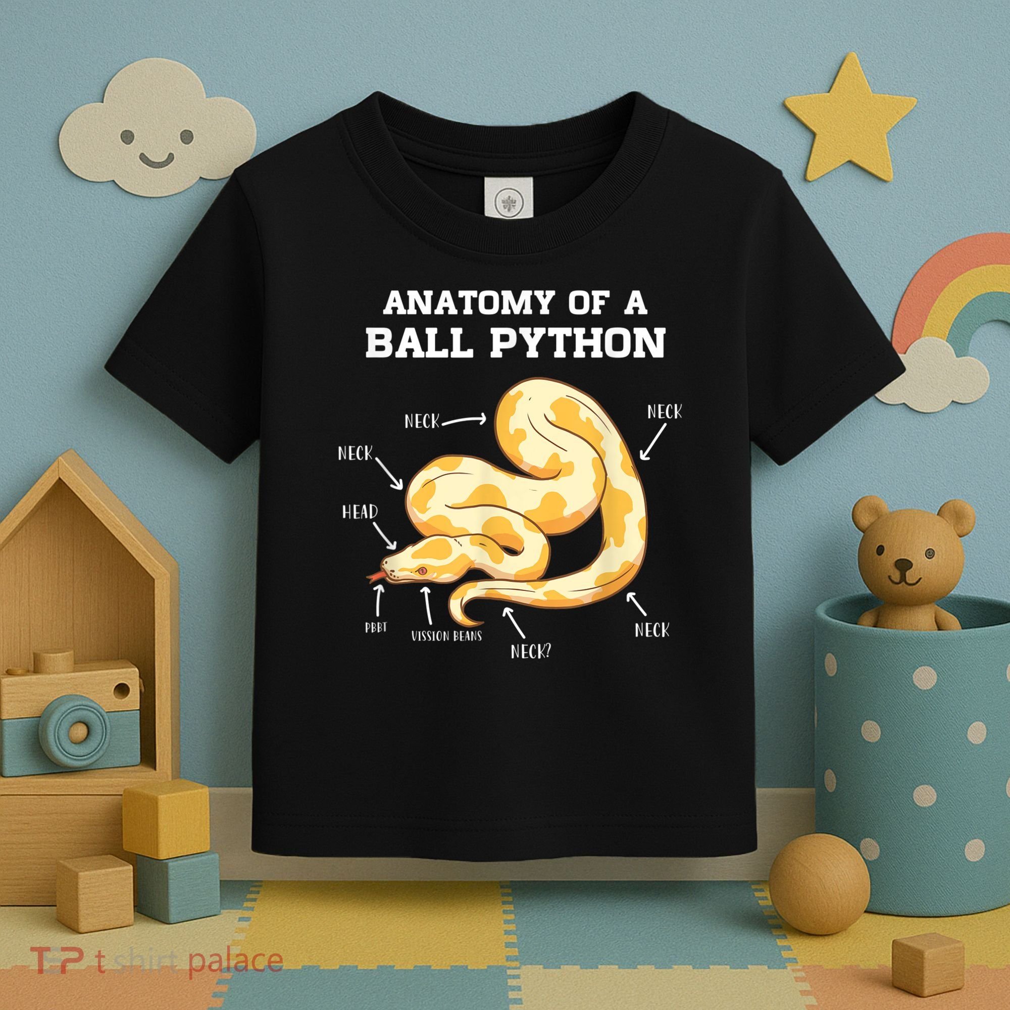 Anatomy Of A Ball Python Reptile Snake Owner Toddler T-Shirt
