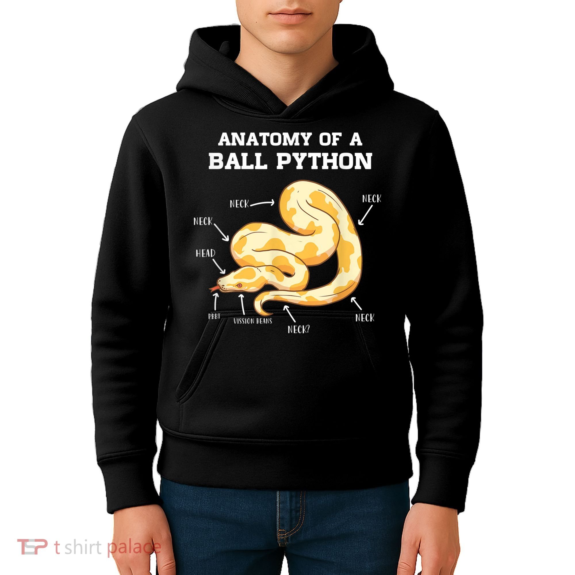 Anatomy Of A Ball Python Reptile Snake Owner Kids Hoodie