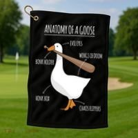 Anatomy Of A Goose Meme Golf Towel thumb 1