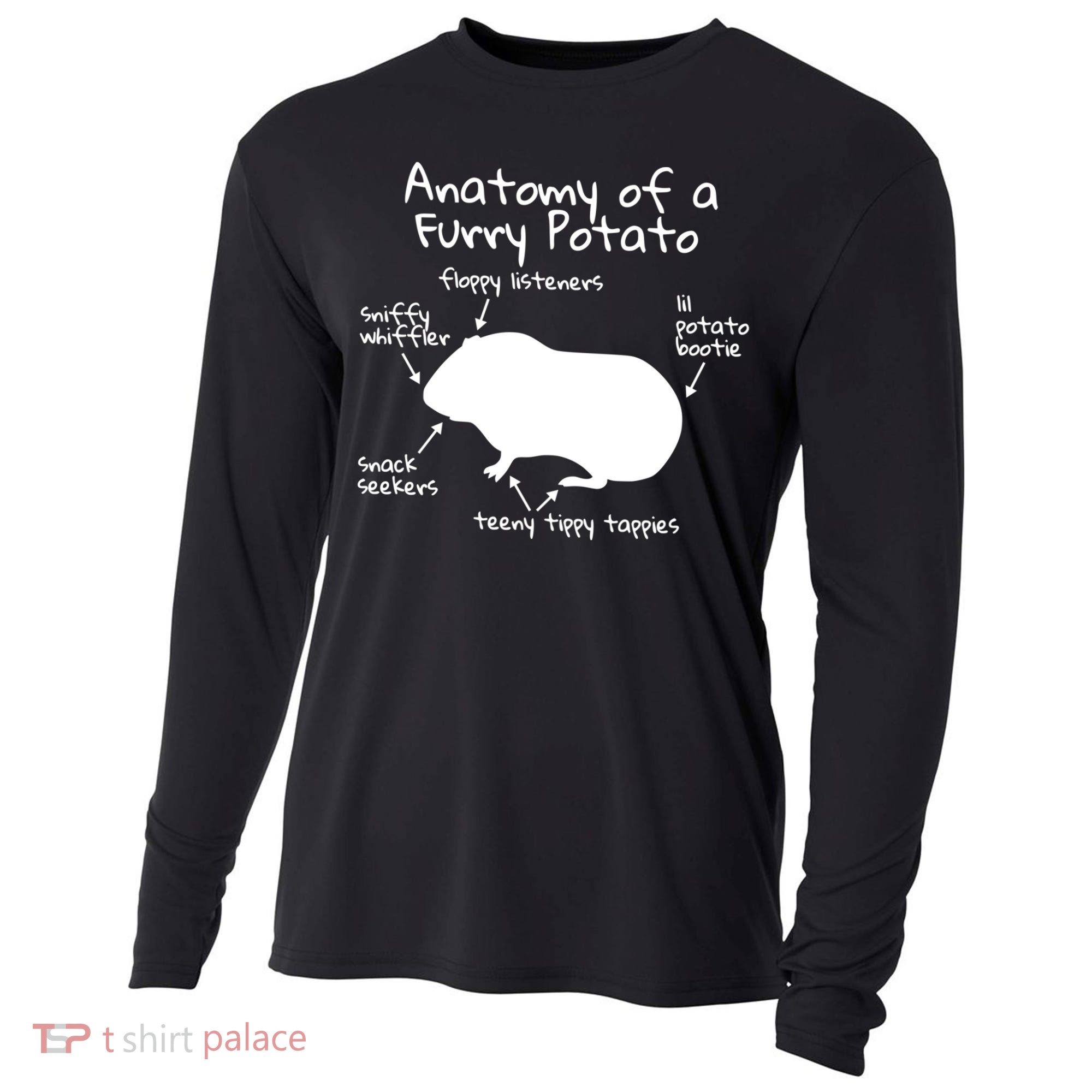 Anatomy Of A Furry Potato Funny Guinea Pig Gift Meaningful Gift Cooling Performance Long Sleeve Crew
