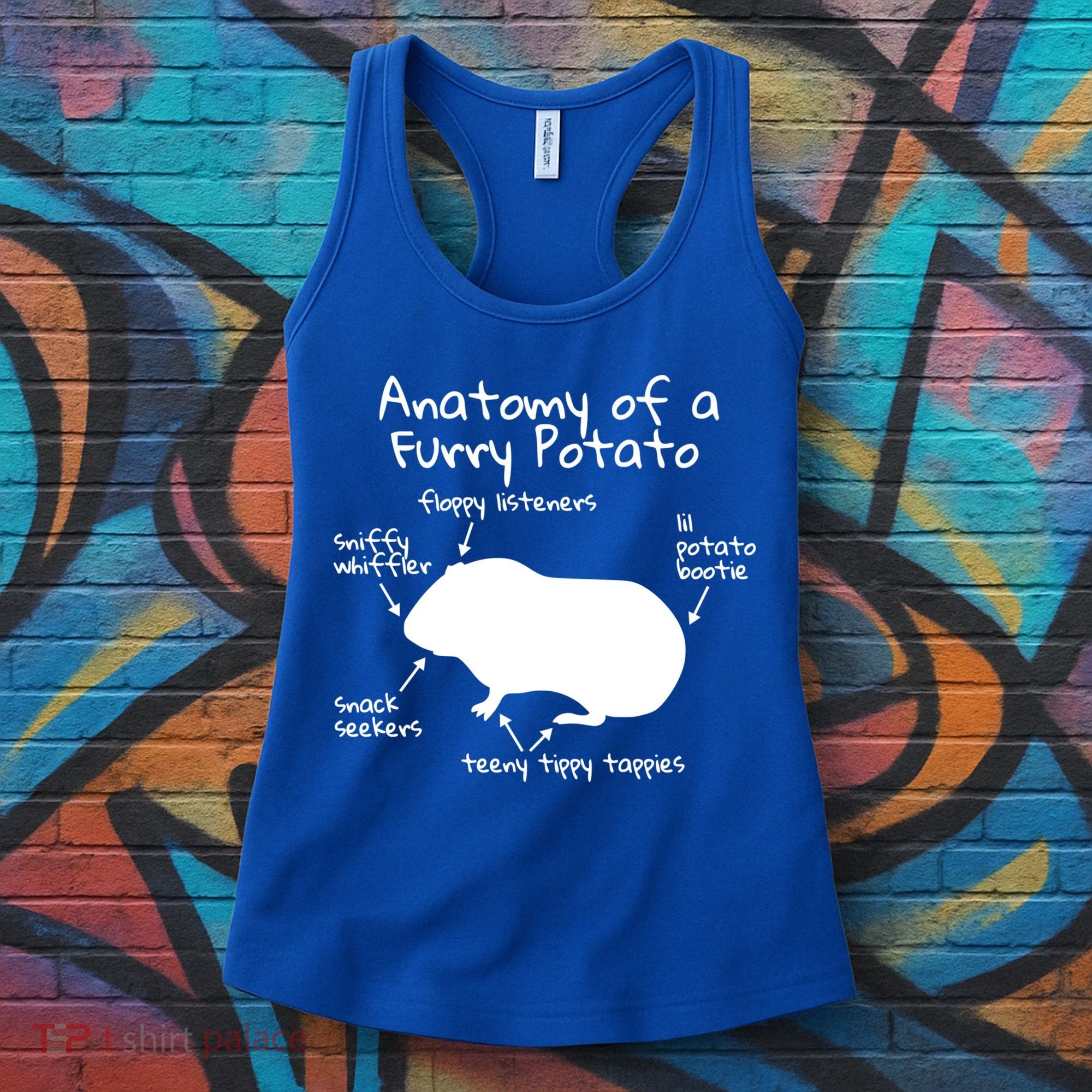 Anatomy Of A Furry Potato Funny Guinea Pig Gift Meaningful Gift Women's Tank Top