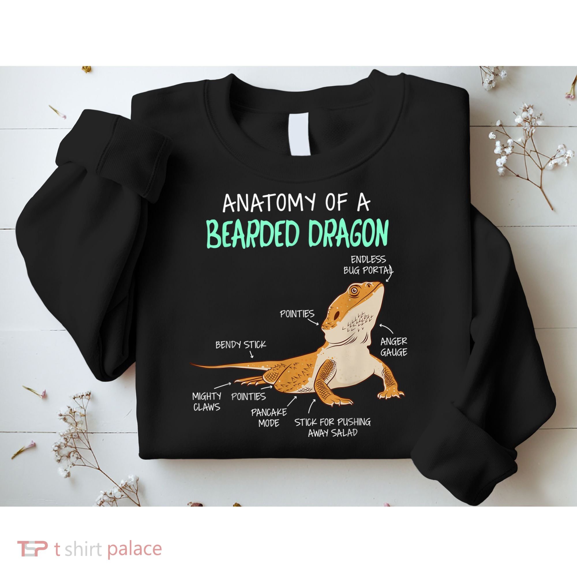 Anatomy Of A Bearded Dragon Bearded Dragon Lizard Pogona Reptile Sweatshirt