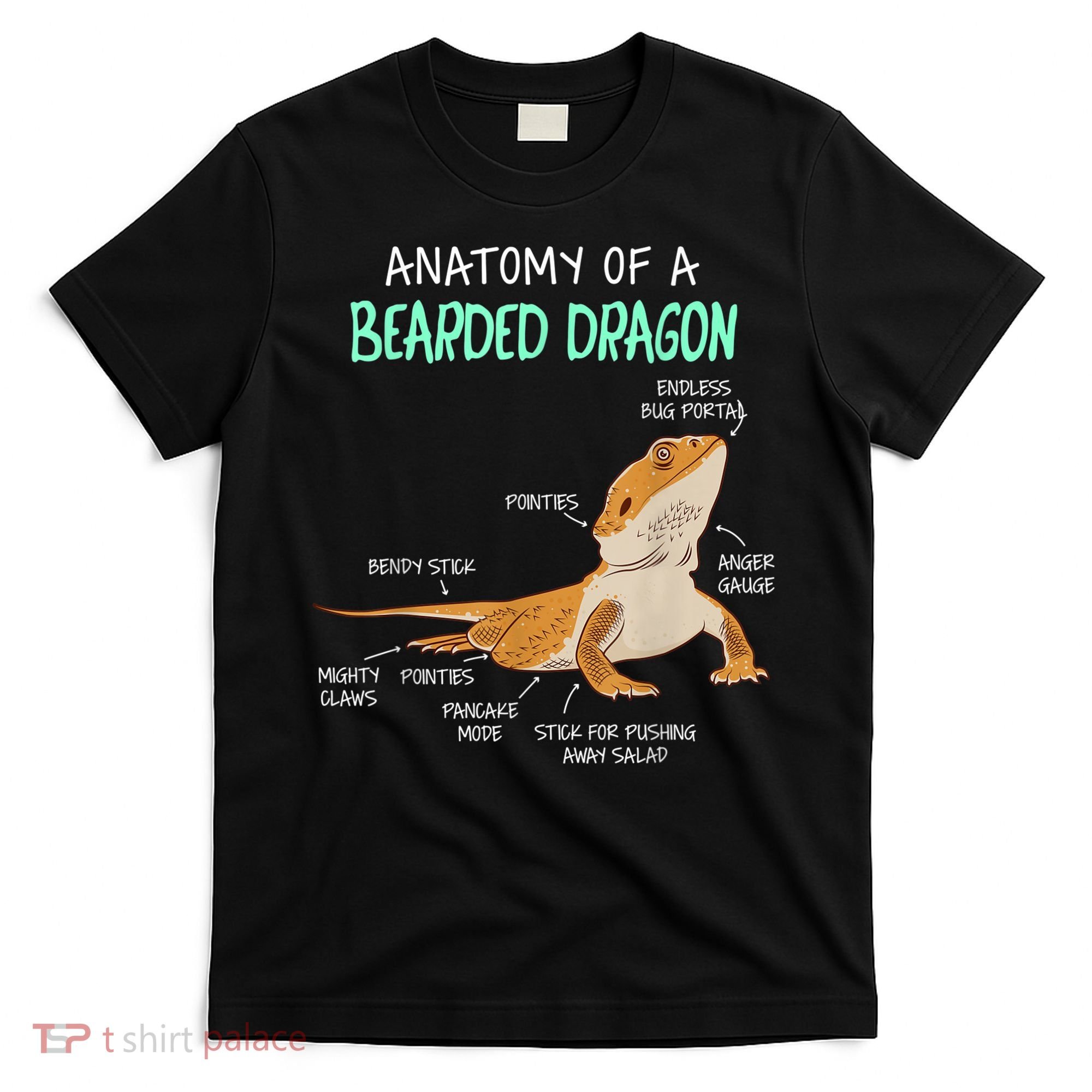 Anatomy Of A Bearded Dragon Bearded Dragon Lizard Pogona Reptile T-Shirt