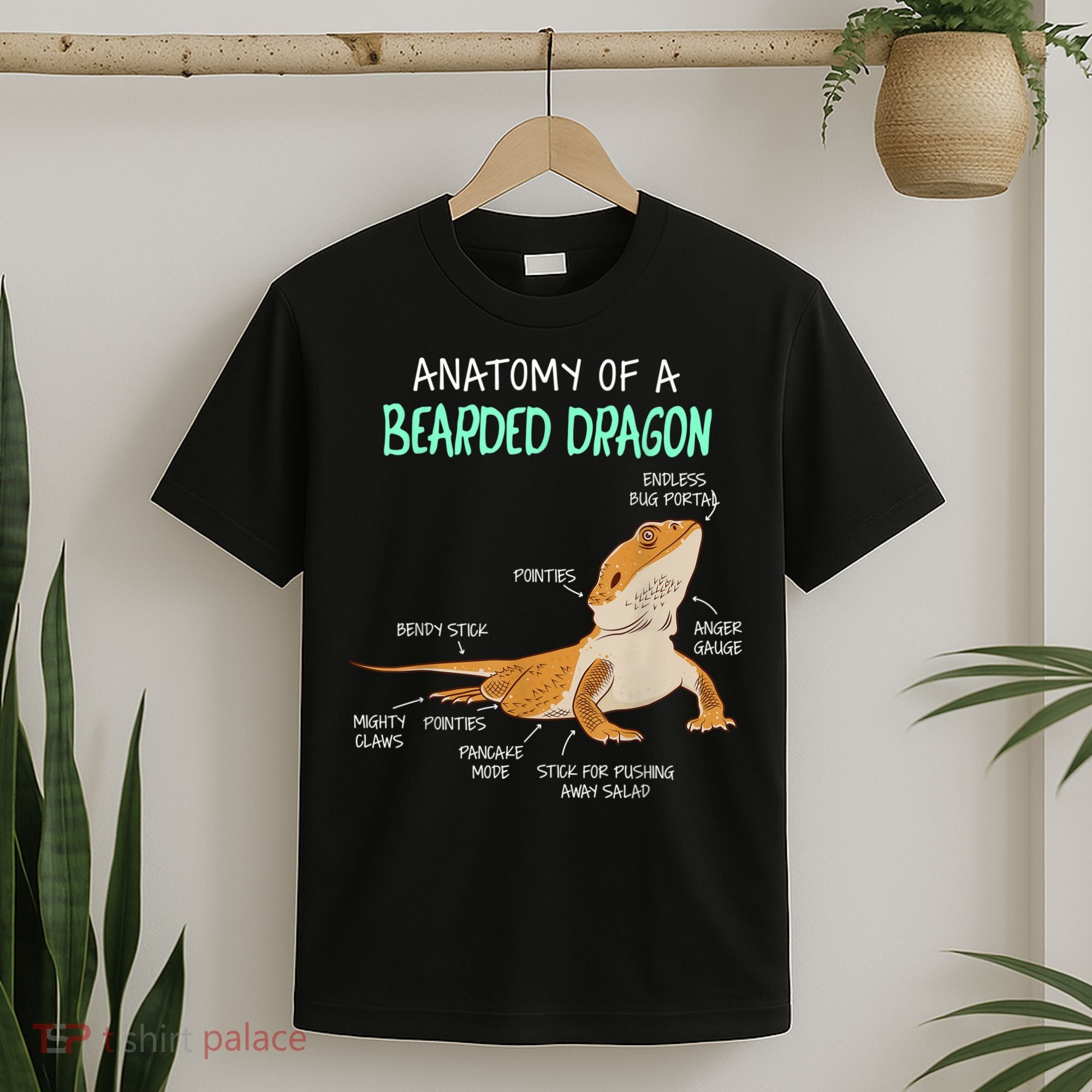 Anatomy Of A Bearded Dragon Bearded Dragon Lizard Pogona Reptile T-Shirt