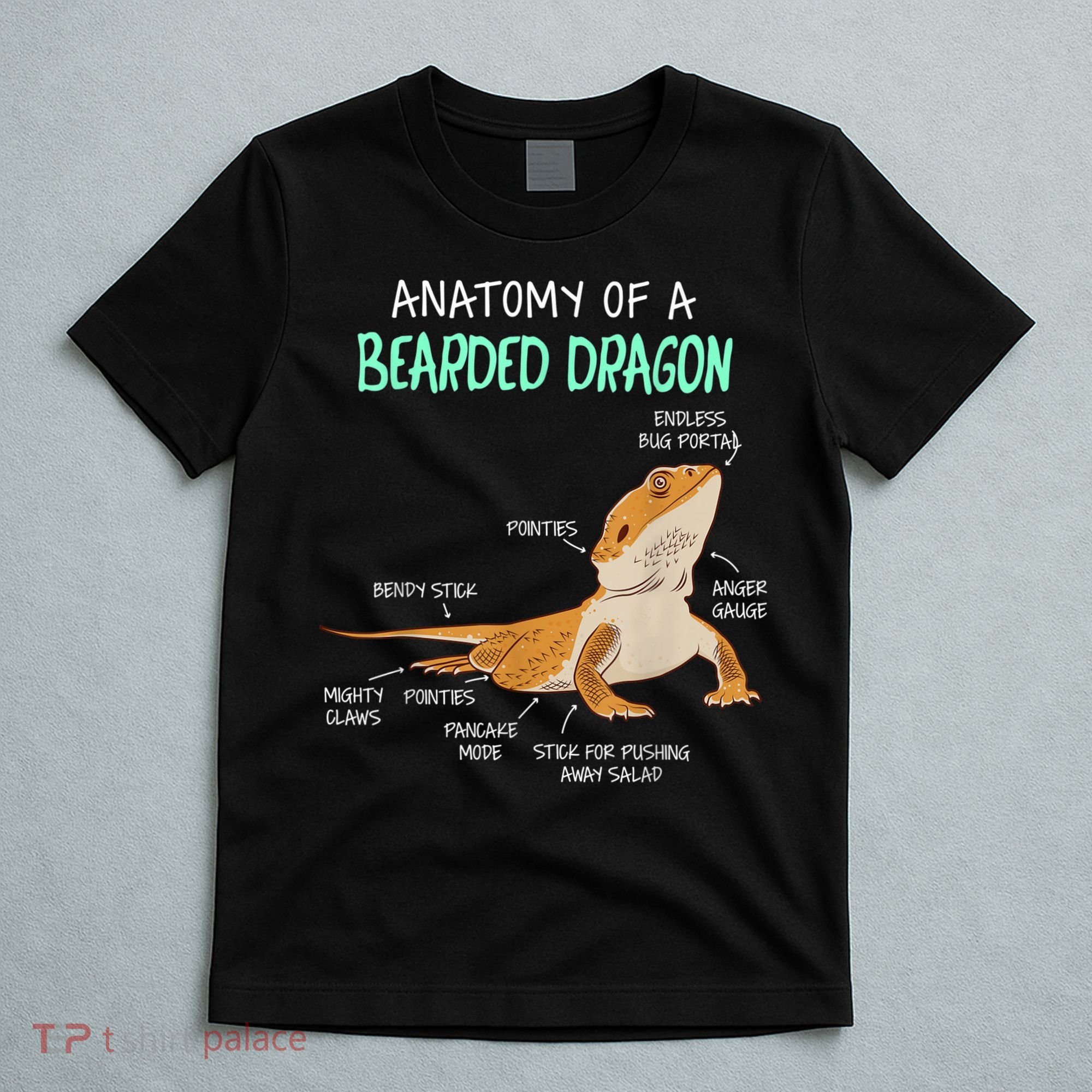 Anatomy Of A Bearded Dragon Bearded Dragon Lizard Pogona Reptile T-Shirt