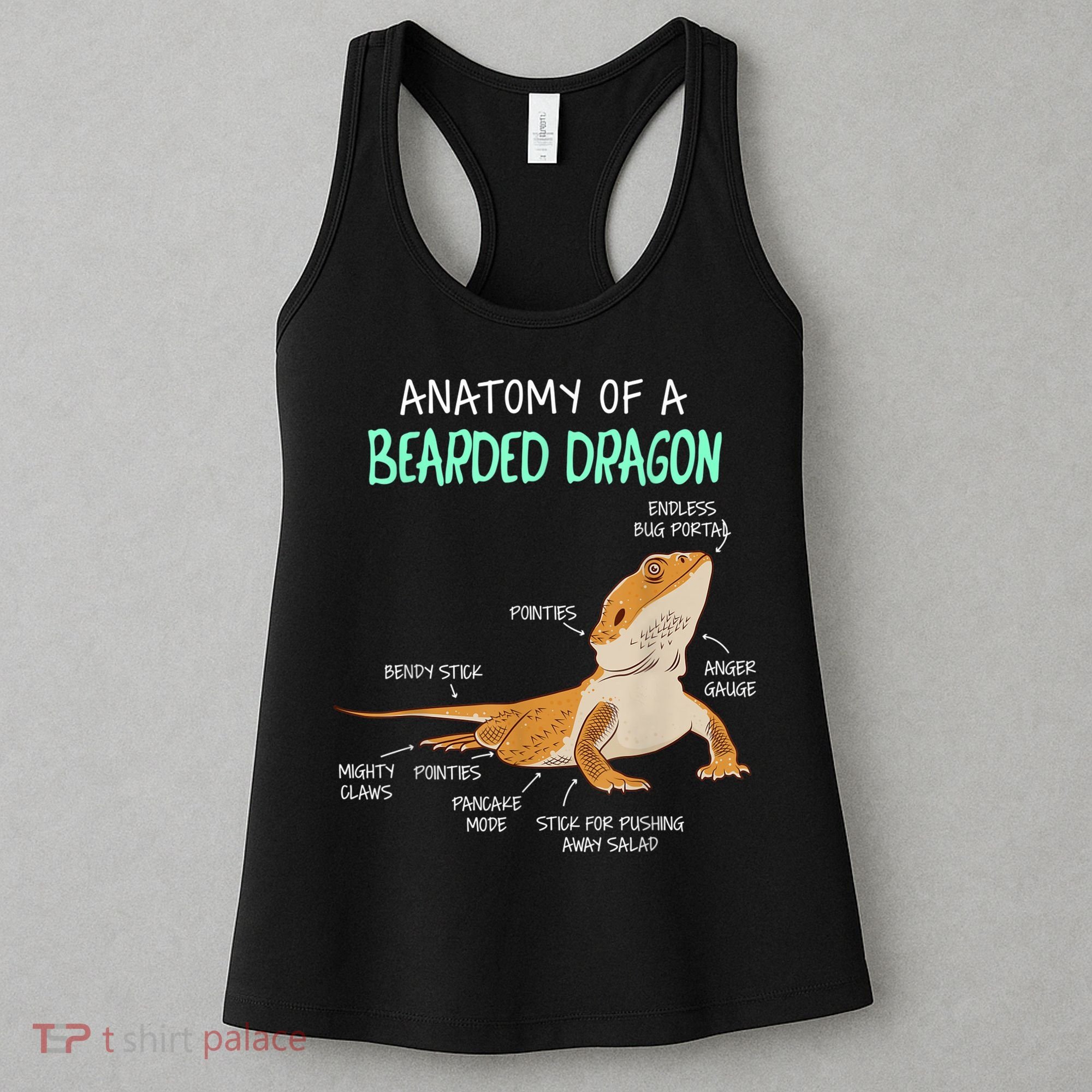 Anatomy Of A Bearded Dragon Bearded Dragon Lizard Pogona Reptile Women's Tank Top